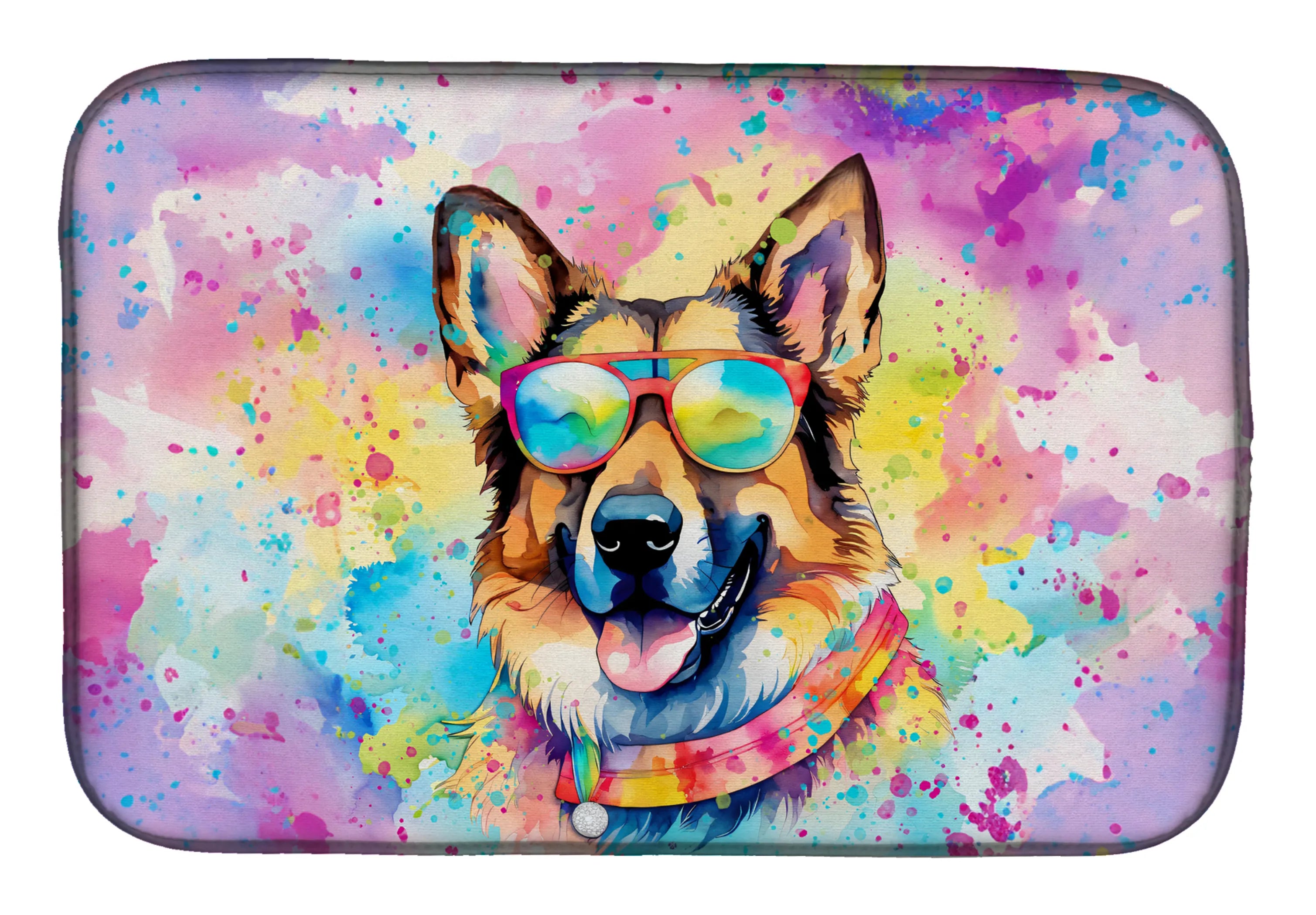 Hippie Dawg Dish Drying Mat - Size: 14  X 21" | Pack Of: 1 | Collection name: Hippie dawg