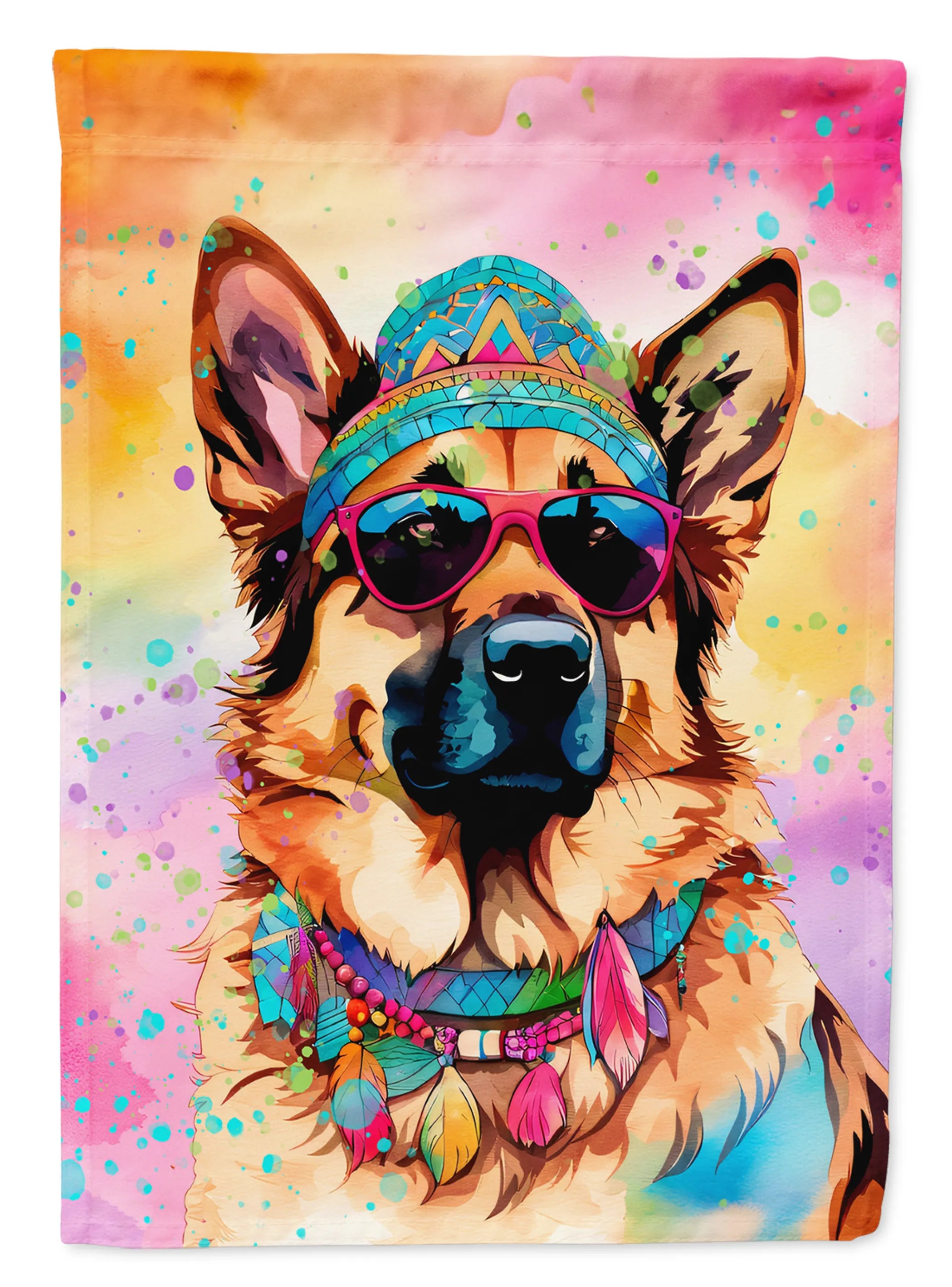 Hippie Dawg Decorative Flag - Size: GARDEN SIZE | Pack Of: 1 | Collection name: Hippie dawg