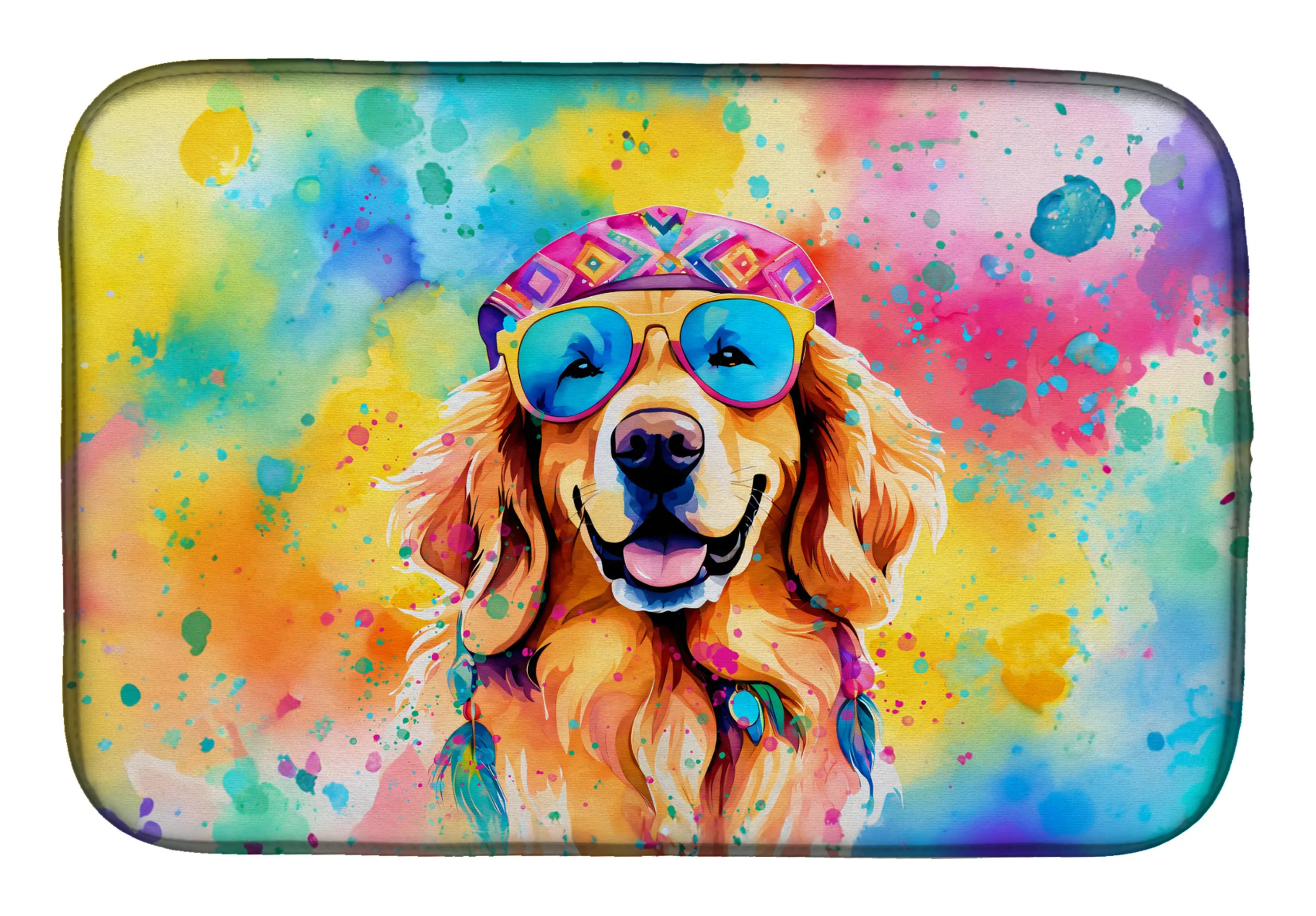 Hippie Dawg Dish Drying Mat - Size: 14  X 21" | Pack Of: 1 | Collection name: Hippie dawg