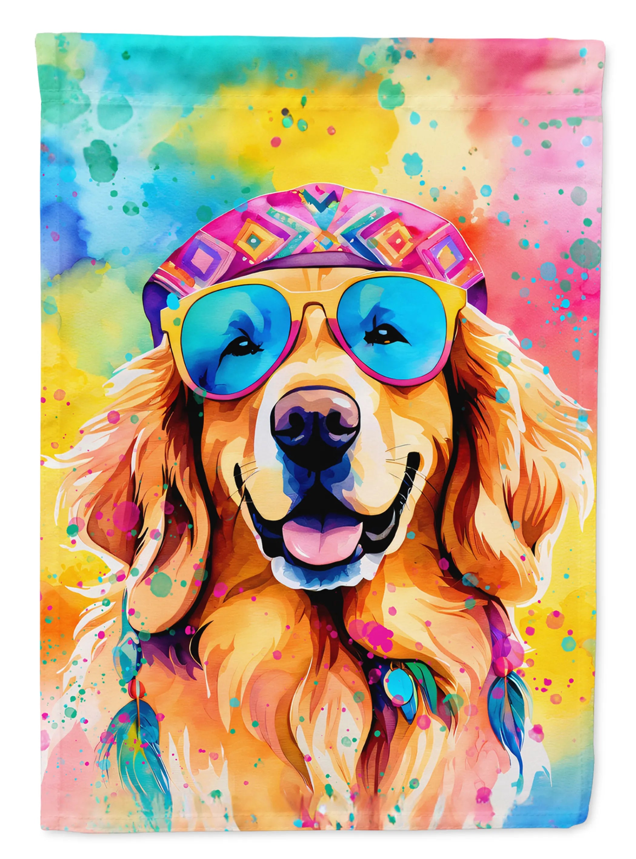 Hippie Dawg Decorative Flag - Size: GARDEN SIZE | Pack Of: 1 | Collection name: Hippie dawg