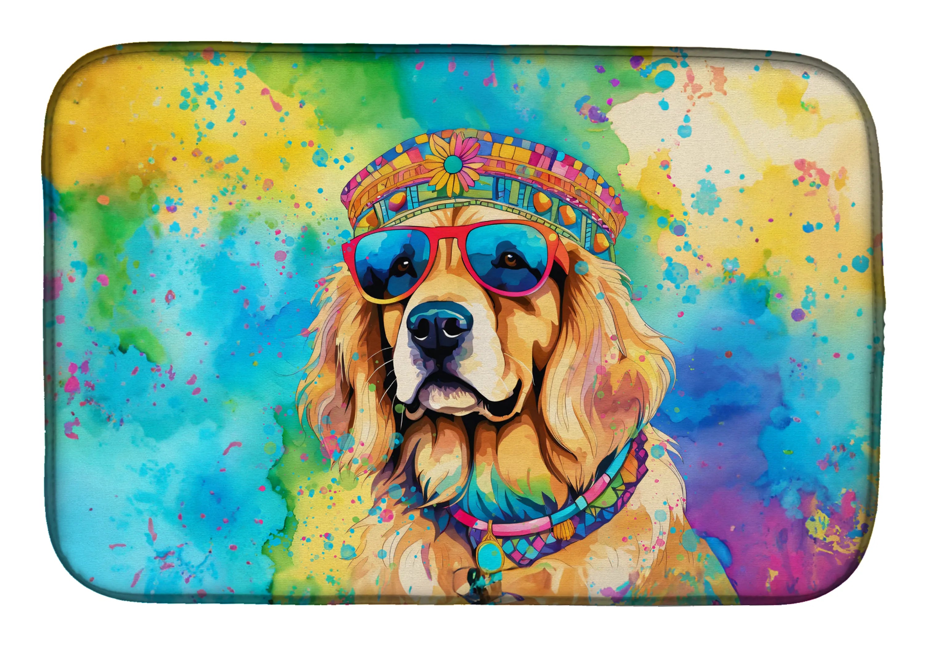 Hippie Dawg Dish Drying Mat - Size: 14  X 21" | Pack Of: 1 | Collection name: Hippie dawg