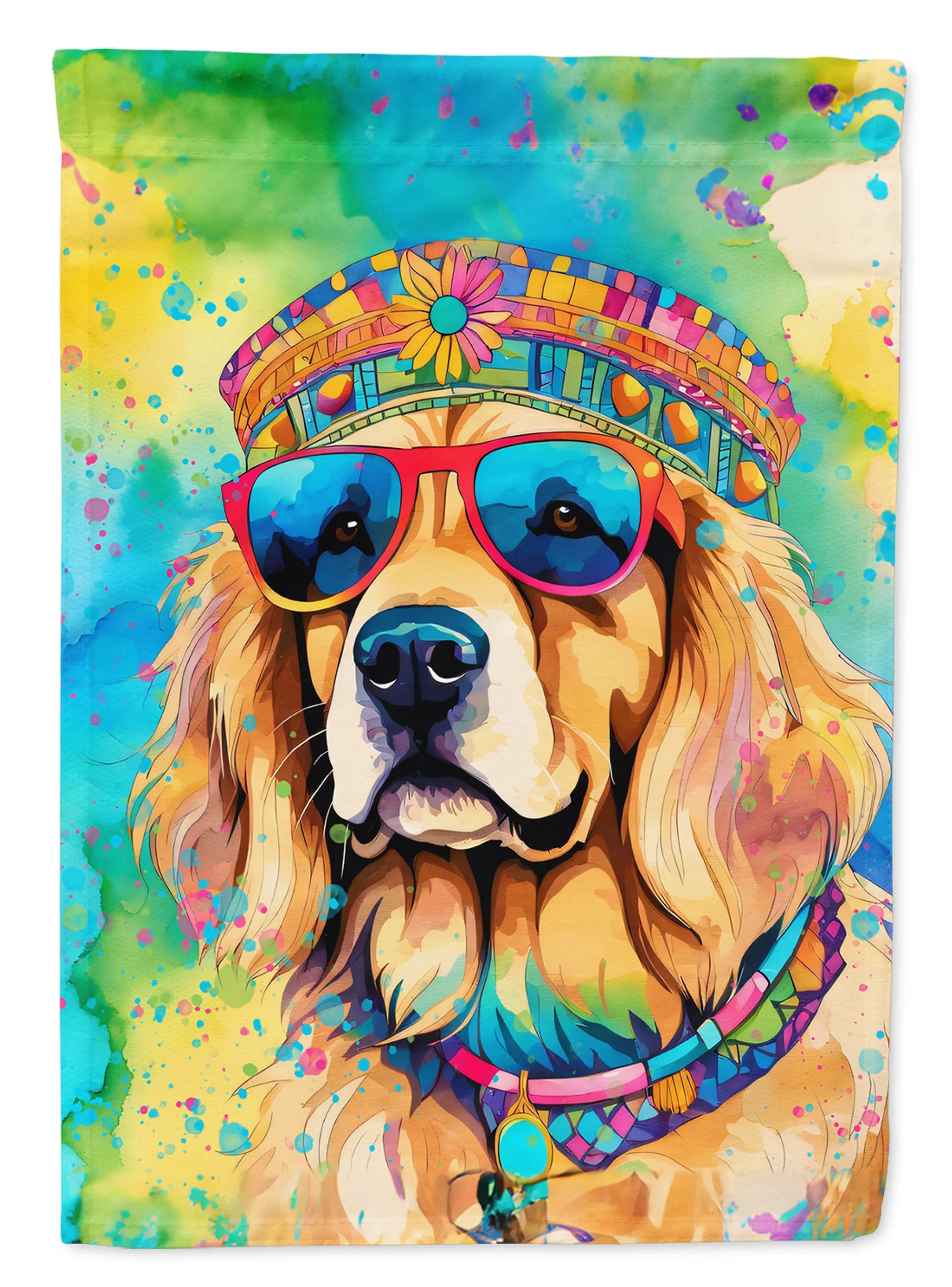 Hippie Dawg Decorative Flag - Size: GARDEN SIZE | Pack Of: 1 | Collection name: Hippie dawg