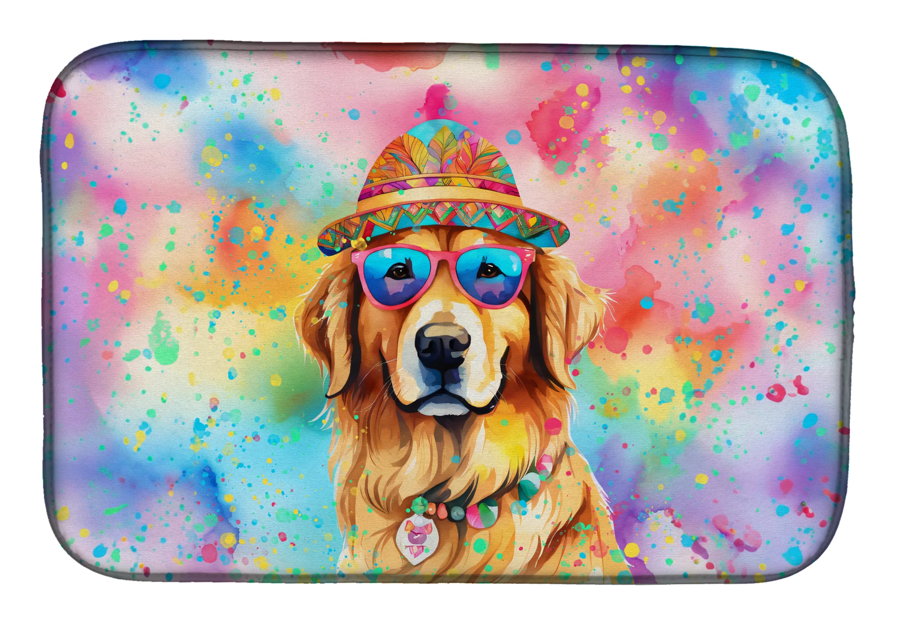 Hippie Dawg Dish Drying Mat - Size: 14  X 21" | Pack Of: 1 | Collection name: Hippie dawg