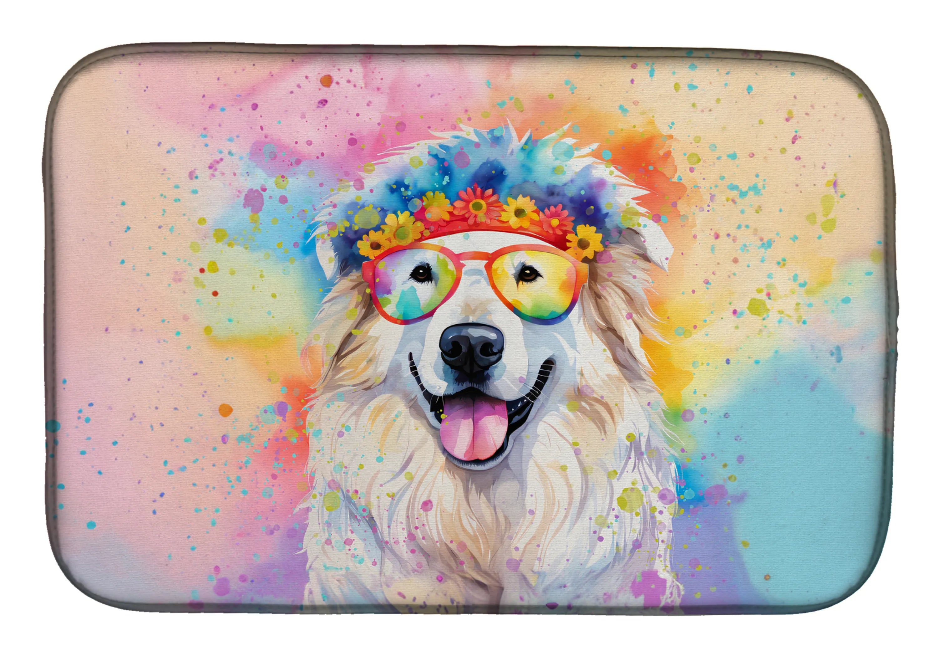 Hippie Dawg Dish Drying Mat - Size: 14  X 21" | Pack Of: 1 | Collection name: Hippie dawg