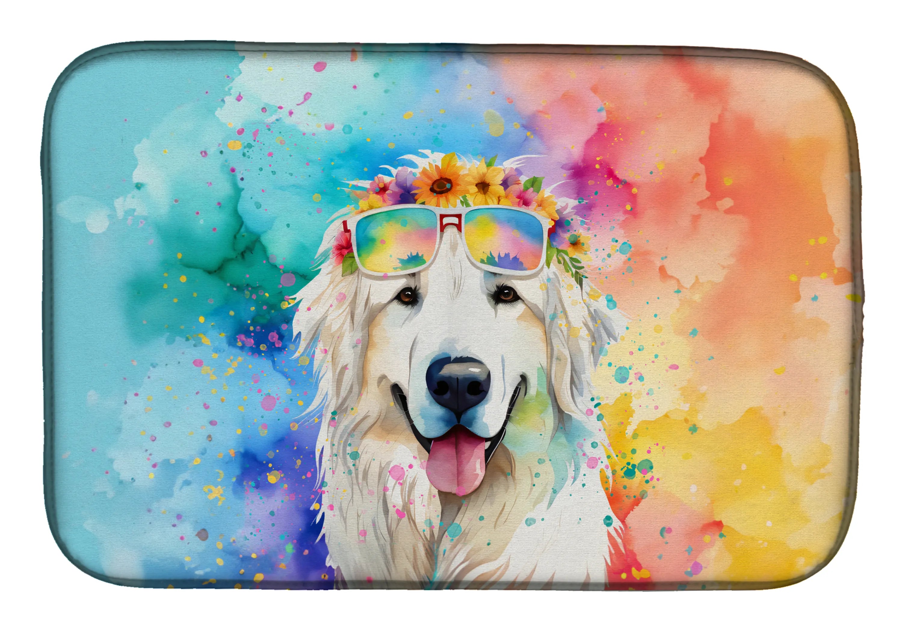 Hippie Dawg Dish Drying Mat - Size: 14  X 21" | Pack Of: 1 | Collection name: Hippie dawg