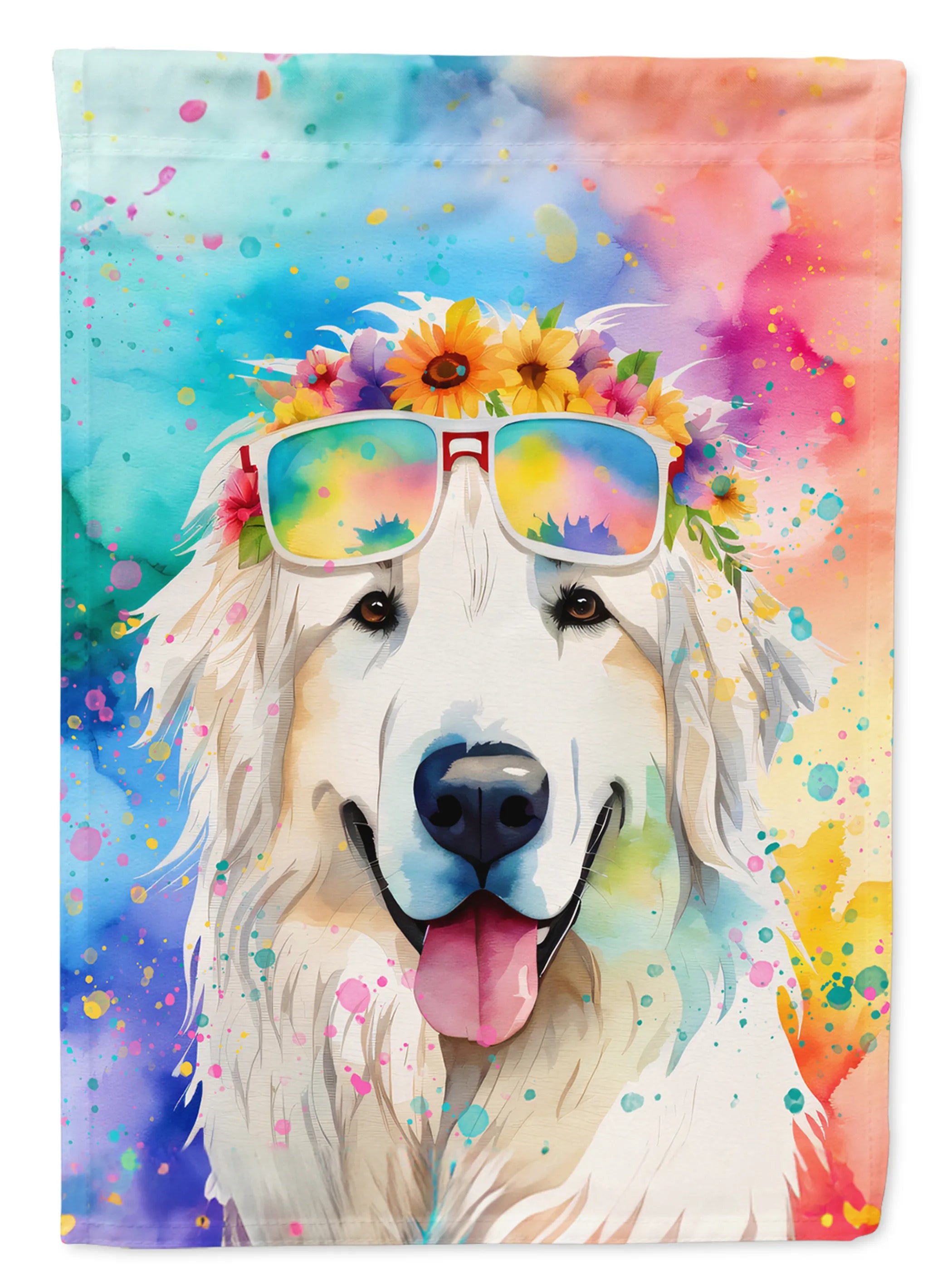 Hippie Dawg Decorative Flag - Size: GARDEN SIZE | Pack Of: 1 | Collection name: Hippie dawg