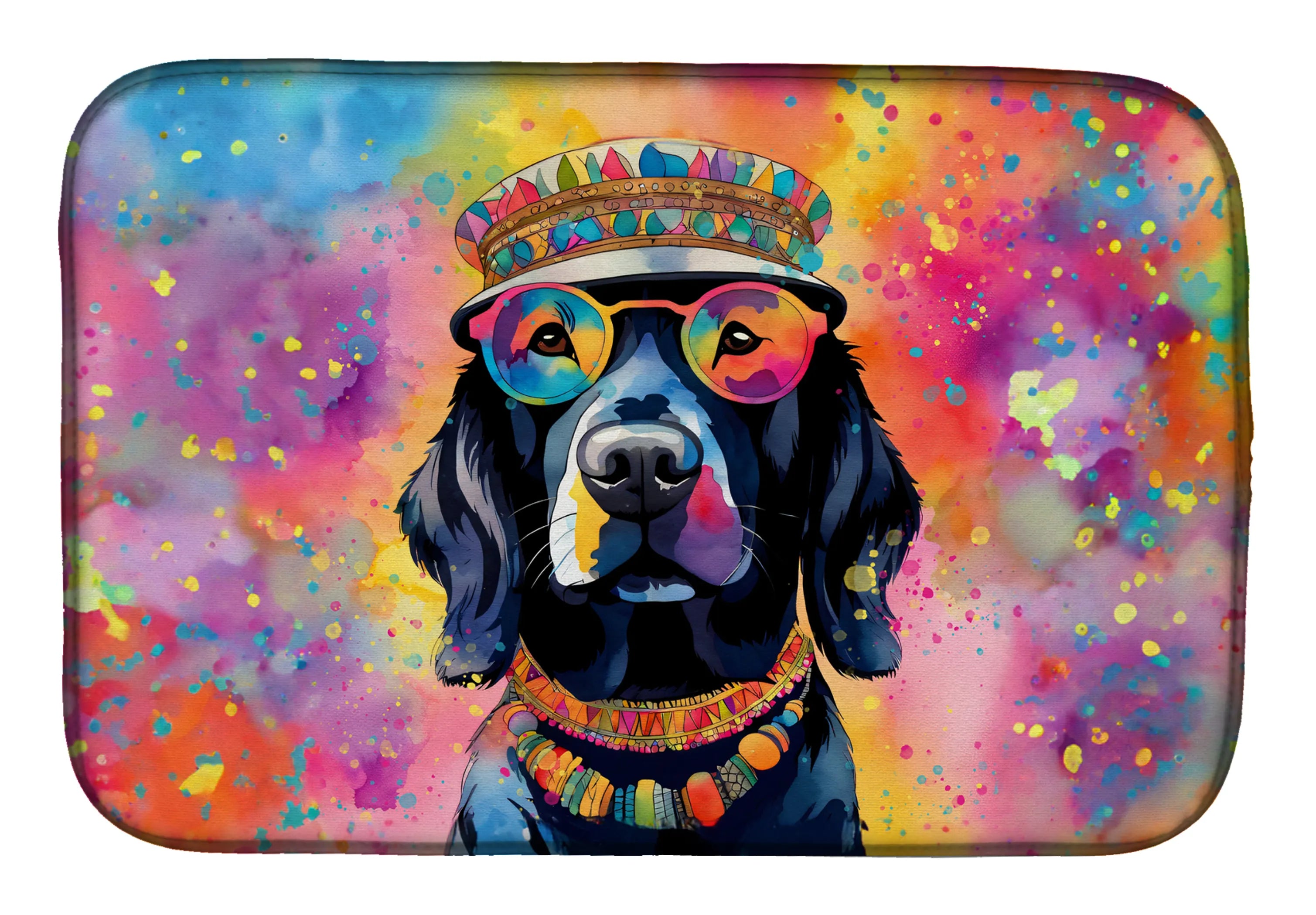 Hippie Dawg Dish Drying Mat - Size: 14  X 21" | Pack Of: 1 | Collection name: Hippie dawg