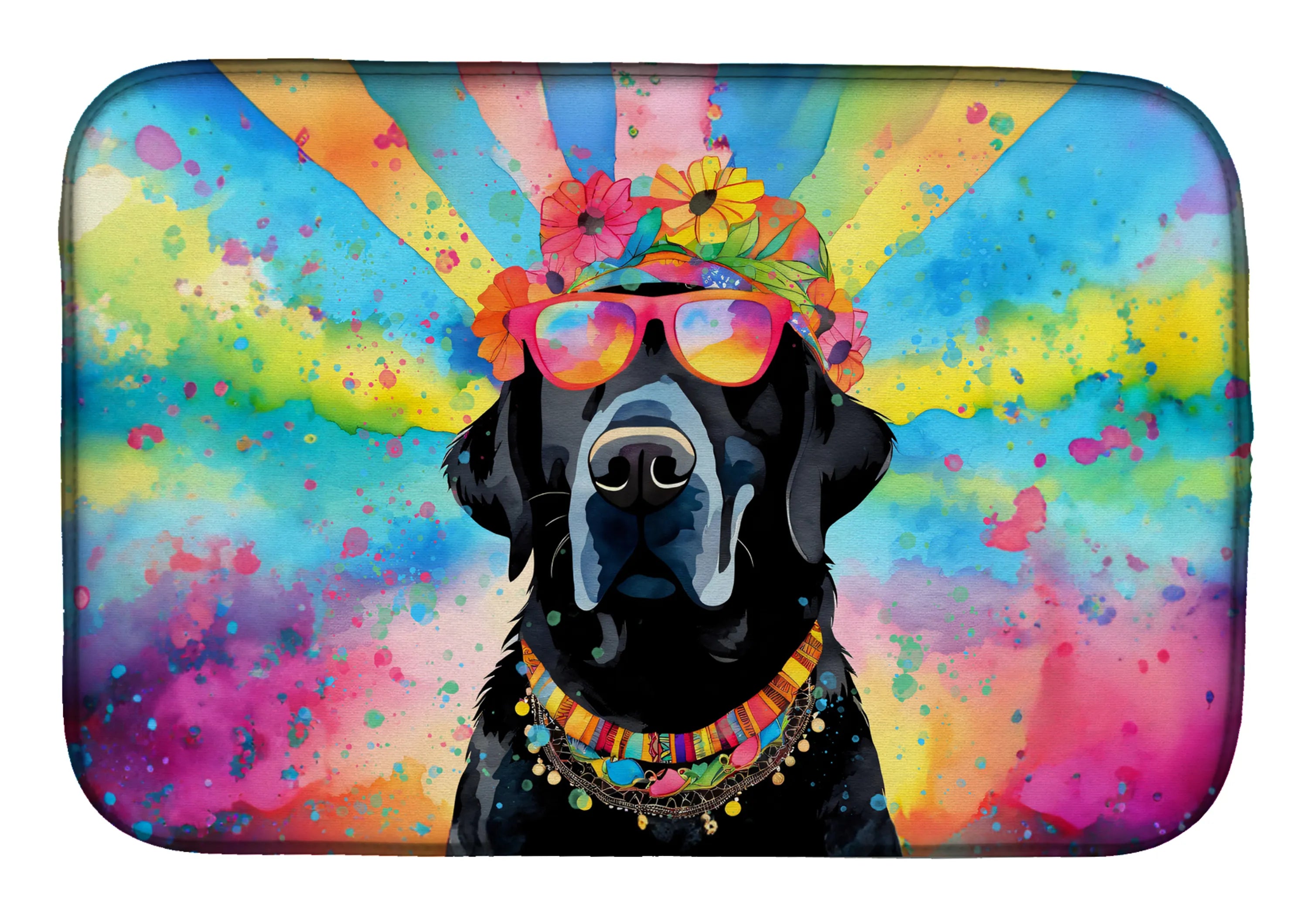 Hippie Dawg Dish Drying Mat - Size: 14  X 21" | Pack Of: 1 | Collection name: Hippie dawg