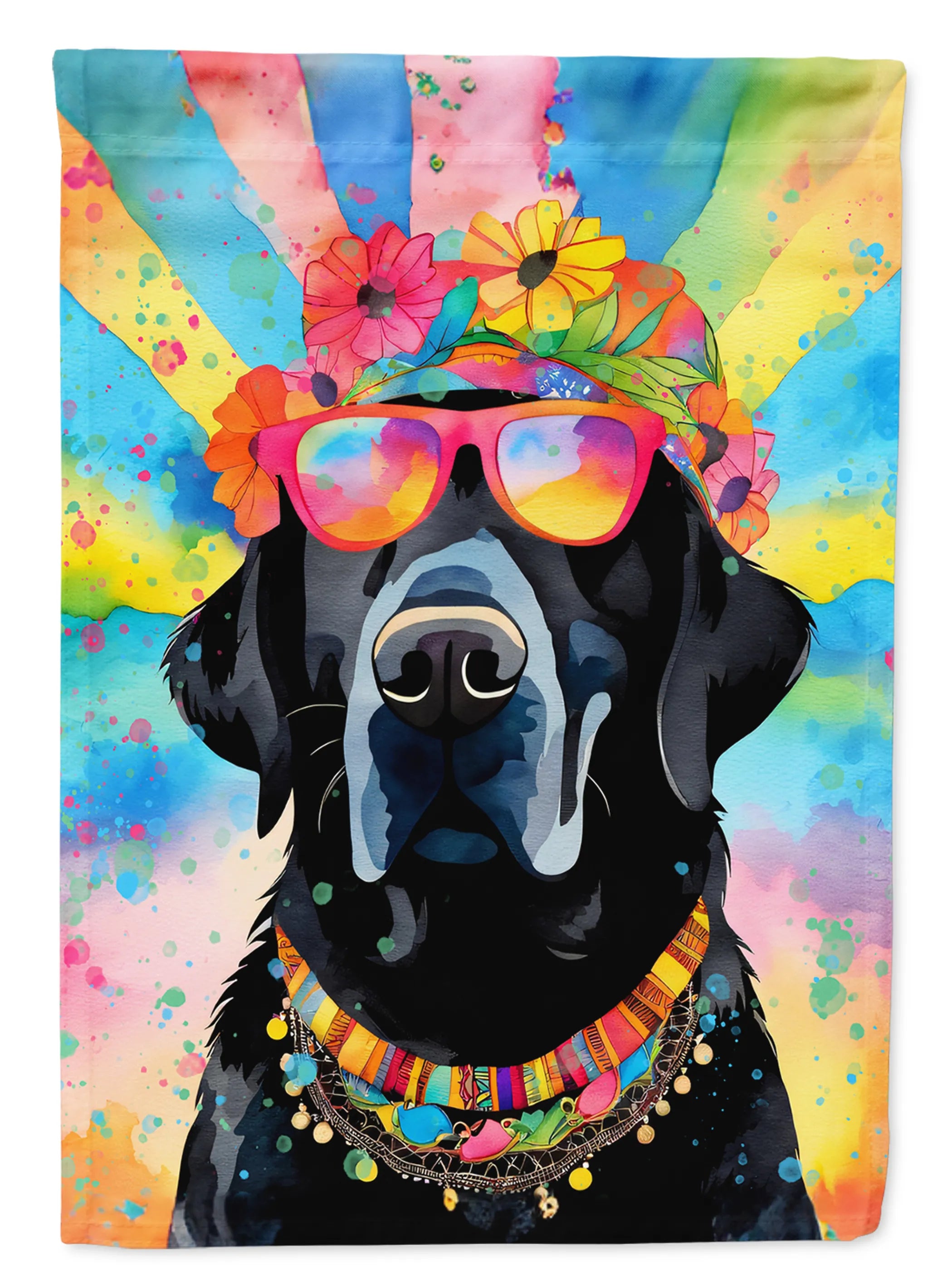 Hippie Dawg Decorative Flag - Size: GARDEN SIZE | Pack Of: 1 | Collection name: Hippie dawg