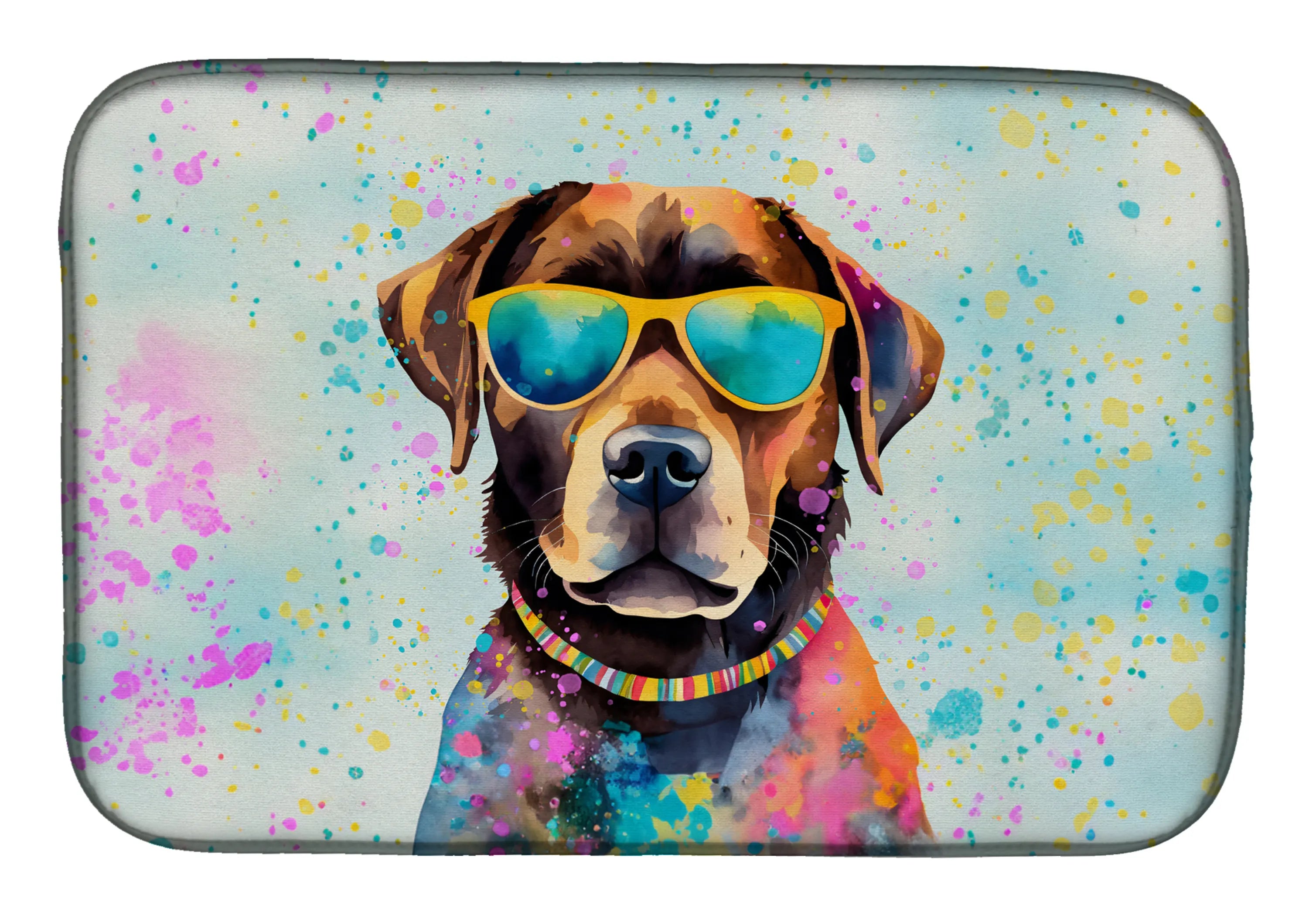 Hippie Dawg Dish Drying Mat - Size: 14  X 21" | Pack Of: 1 | Collection name: Hippie dawg
