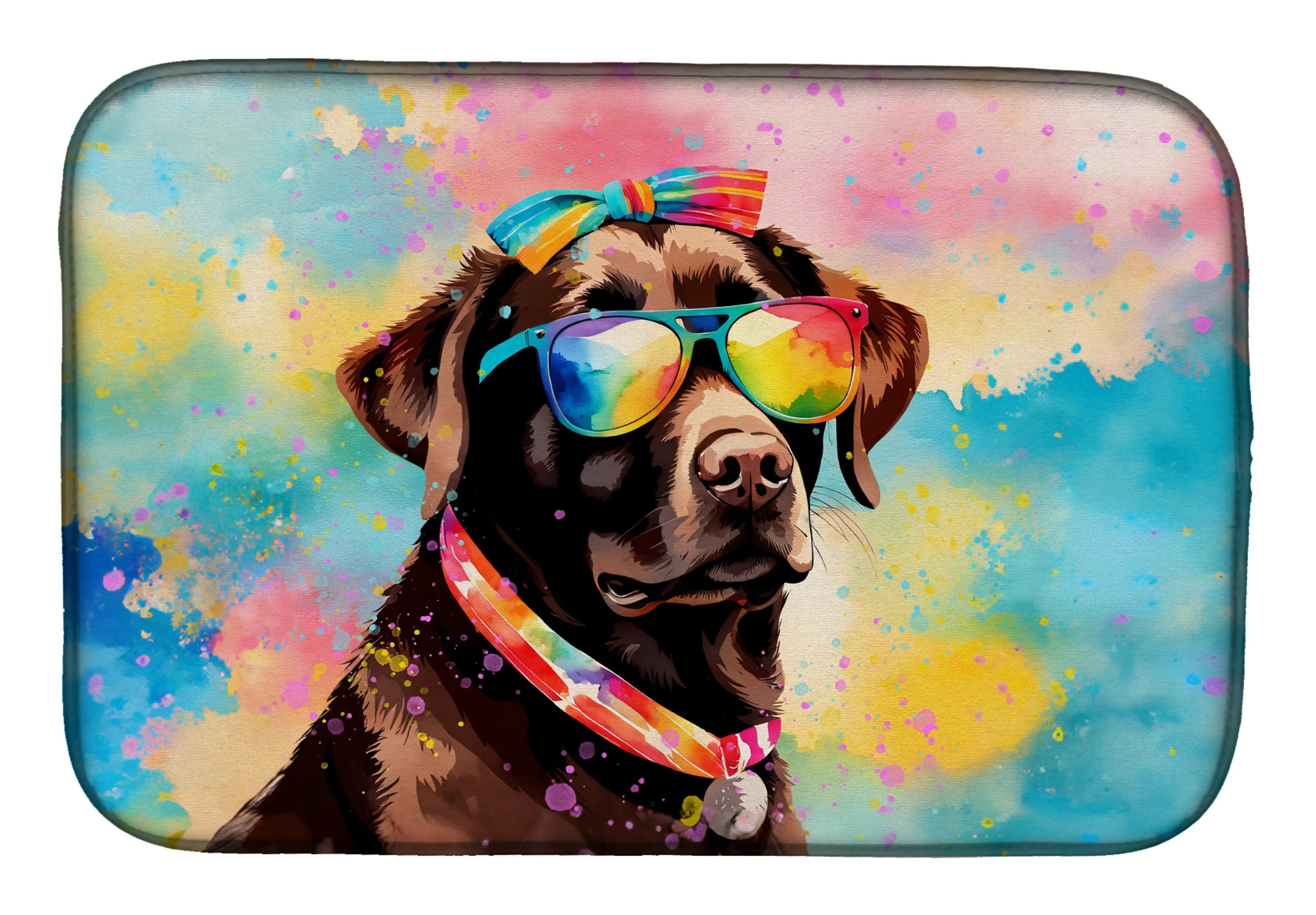 Hippie Dawg Dish Drying Mat - Size: 14  X 21" | Pack Of: 1 | Collection name: Hippie dawg