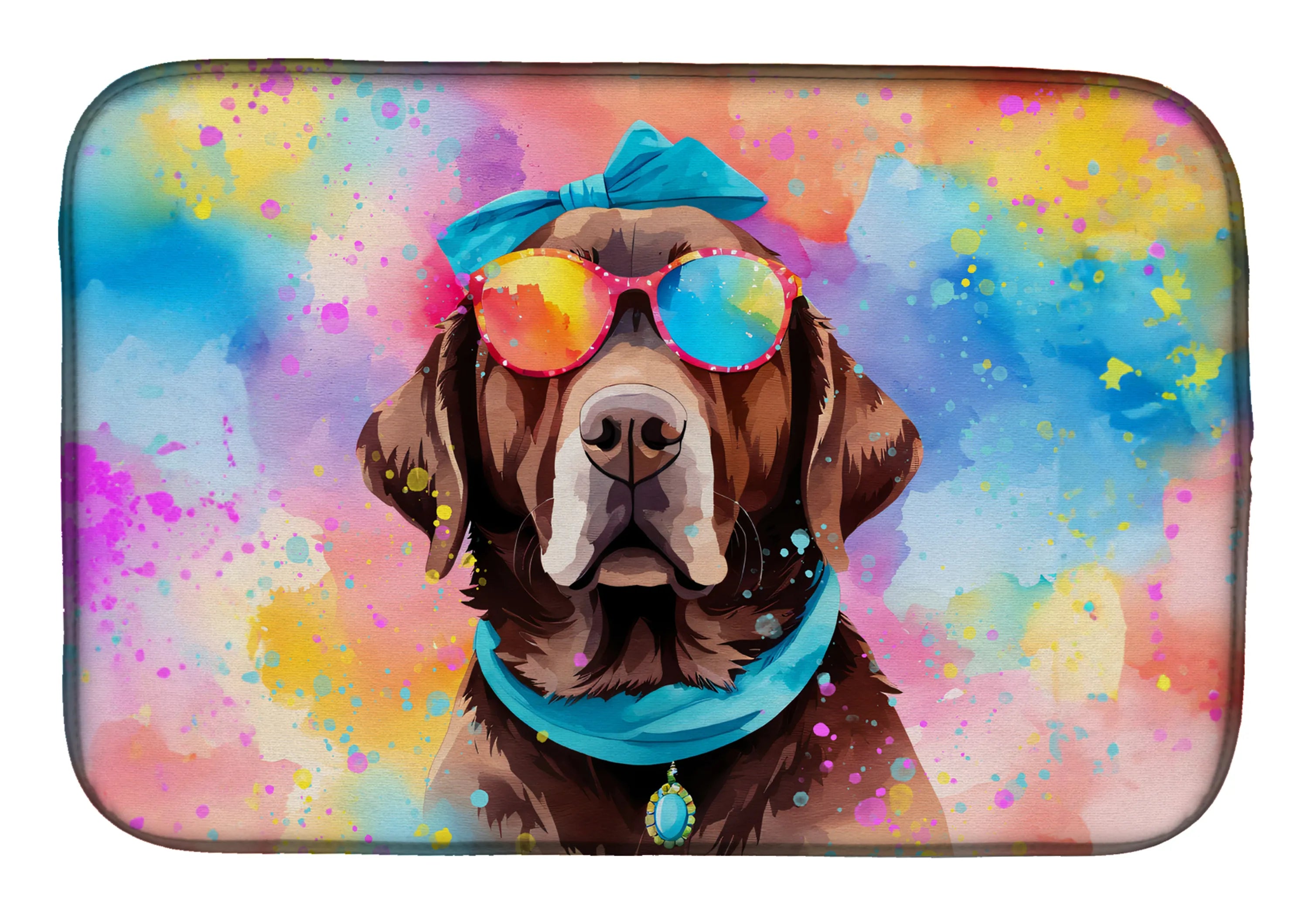 Hippie Dawg Dish Drying Mat - Size: 14  X 21" | Pack Of: 1 | Collection name: Hippie dawg