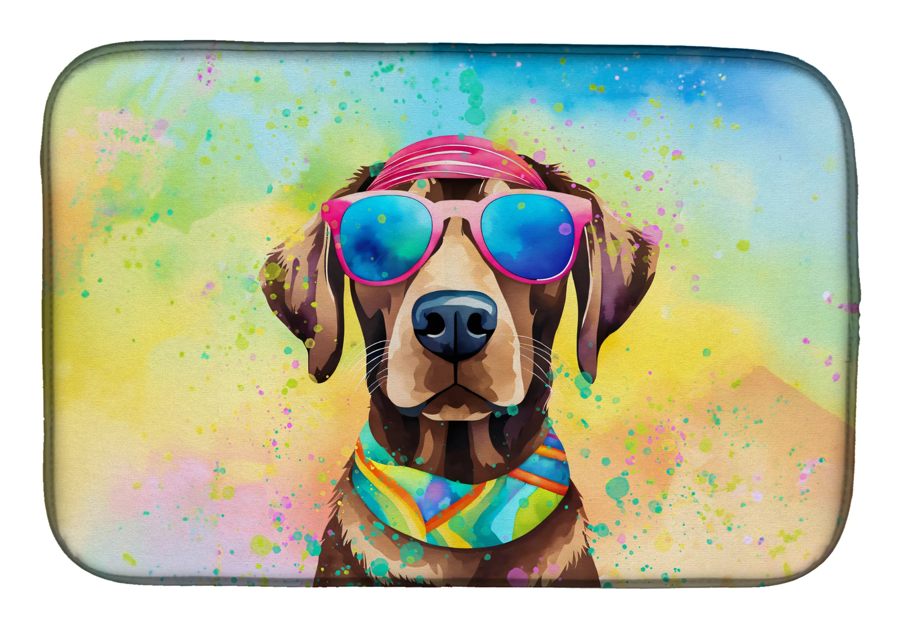 Hippie Dawg Dish Drying Mat - Size: 14  X 21" | Pack Of: 1 | Collection name: Hippie dawg