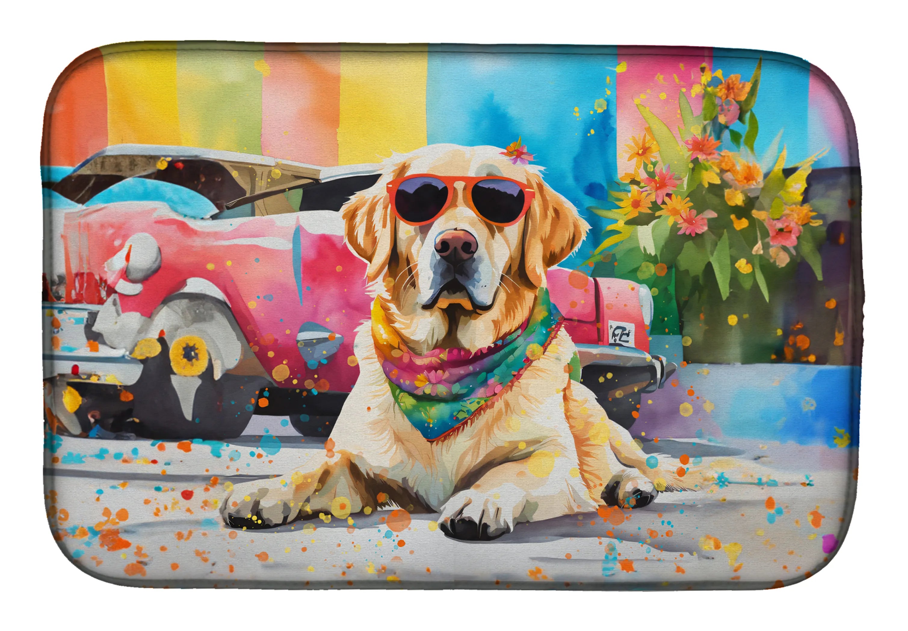 Hippie Dawg Dish Drying Mat - Size: 14  X 21" | Pack Of: 1 | Collection name: Hippie dawg