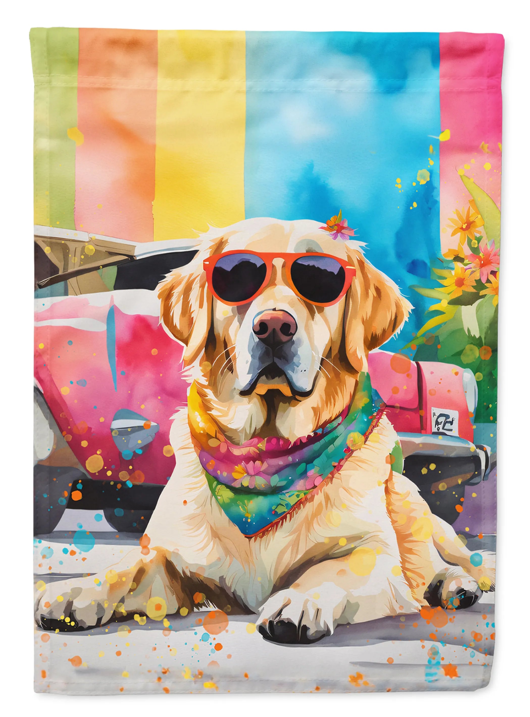 Hippie Dawg Decorative Flag - Size: GARDEN SIZE | Pack Of: 1 | Collection name: Hippie dawg