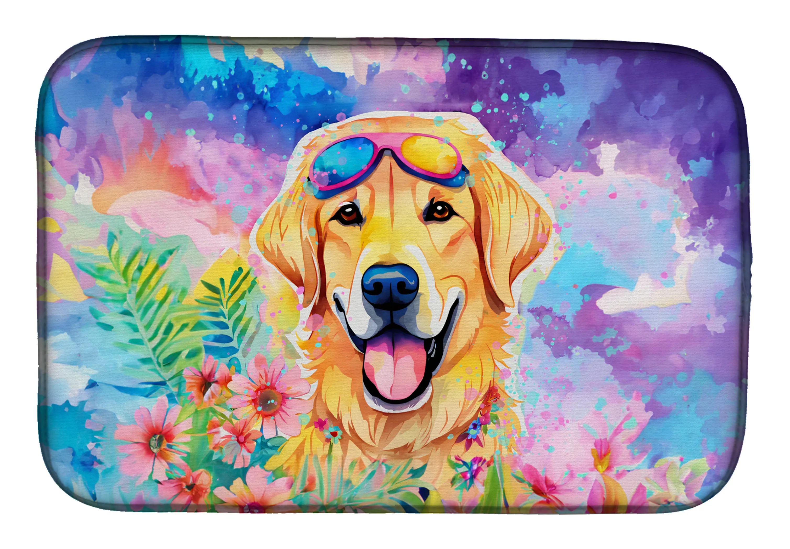 Hippie Dawg Dish Drying Mat - Size: 14  X 21" | Pack Of: 1 | Collection name: Hippie dawg