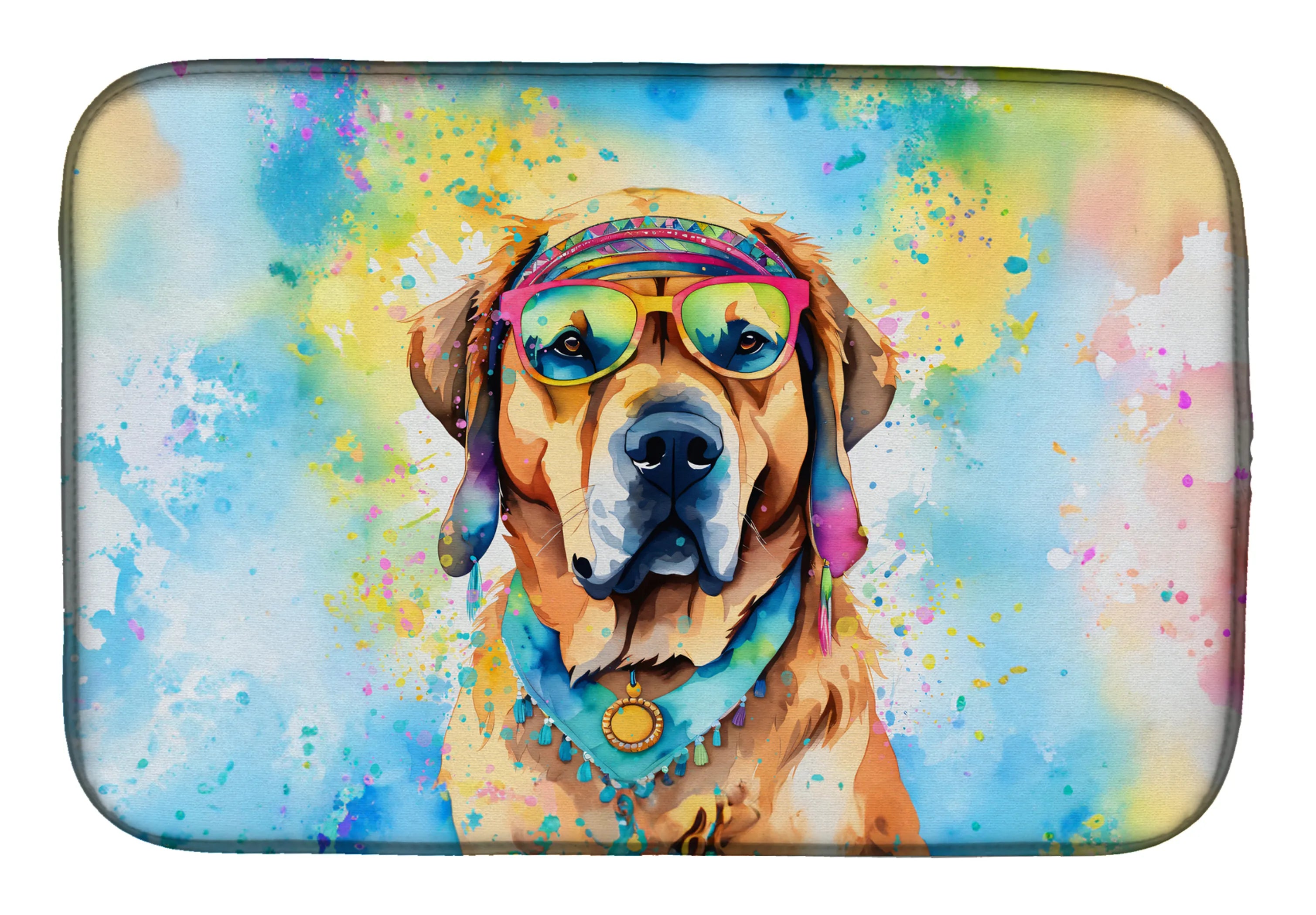 Hippie Dawg Dish Drying Mat - Size: 14  X 21" | Pack Of: 1 | Collection name: Hippie dawg