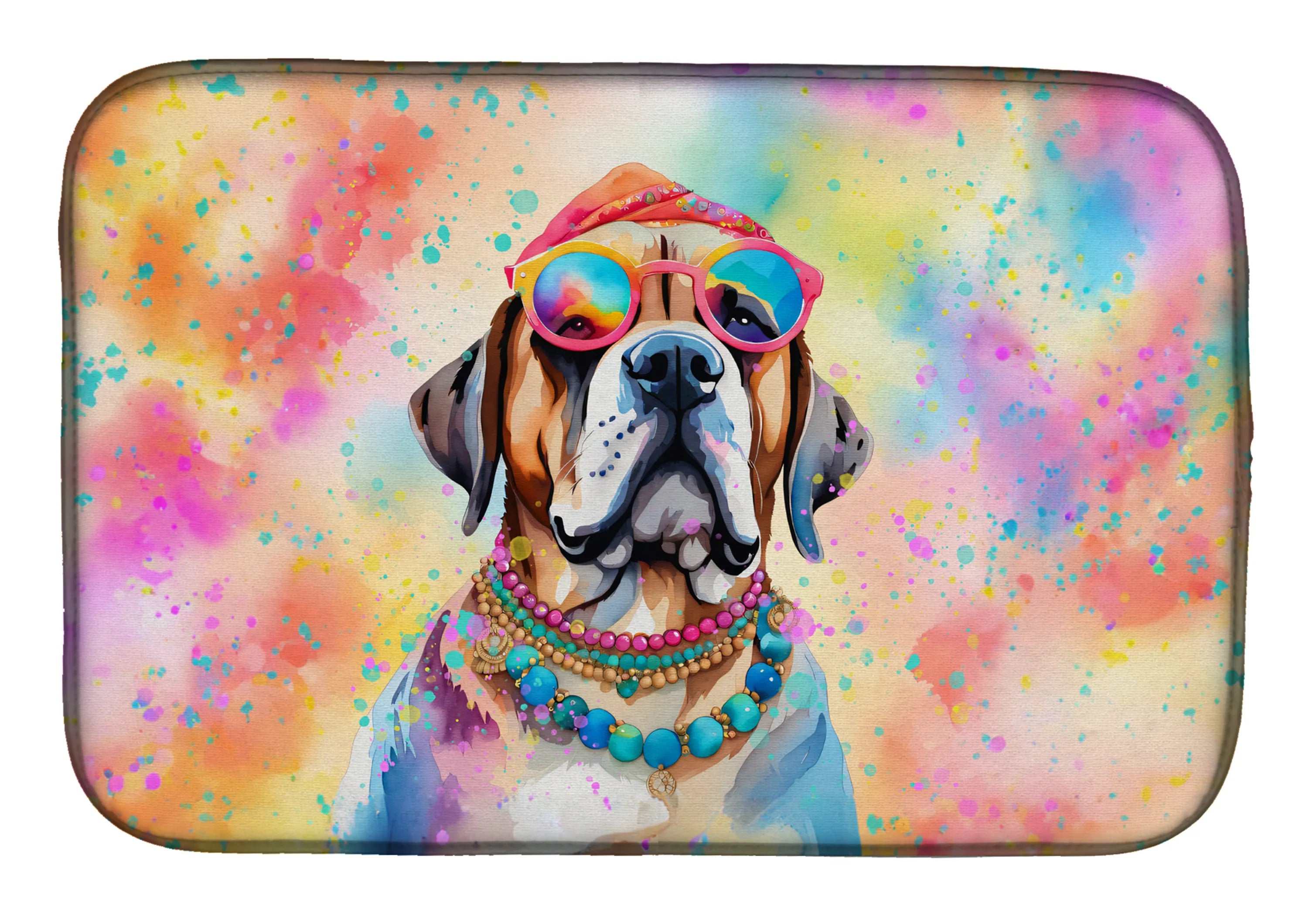 Hippie Dawg Dish Drying Mat - Size: 14  X 21" | Pack Of: 1 | Collection name: Hippie dawg