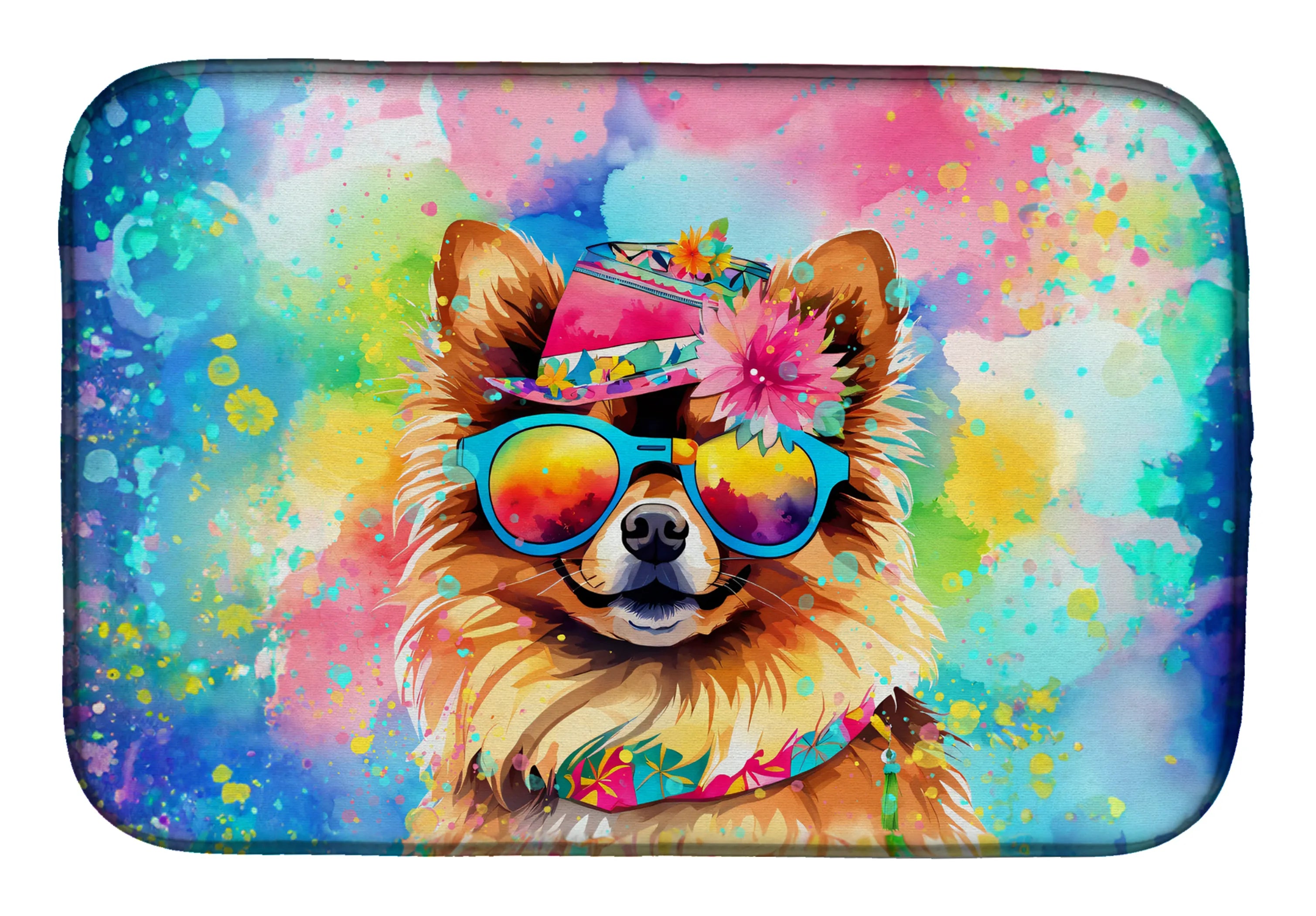 Hippie Dawg Dish Drying Mat - Size: 14  X 21" | Pack Of: 1 | Collection name: Hippie dawg
