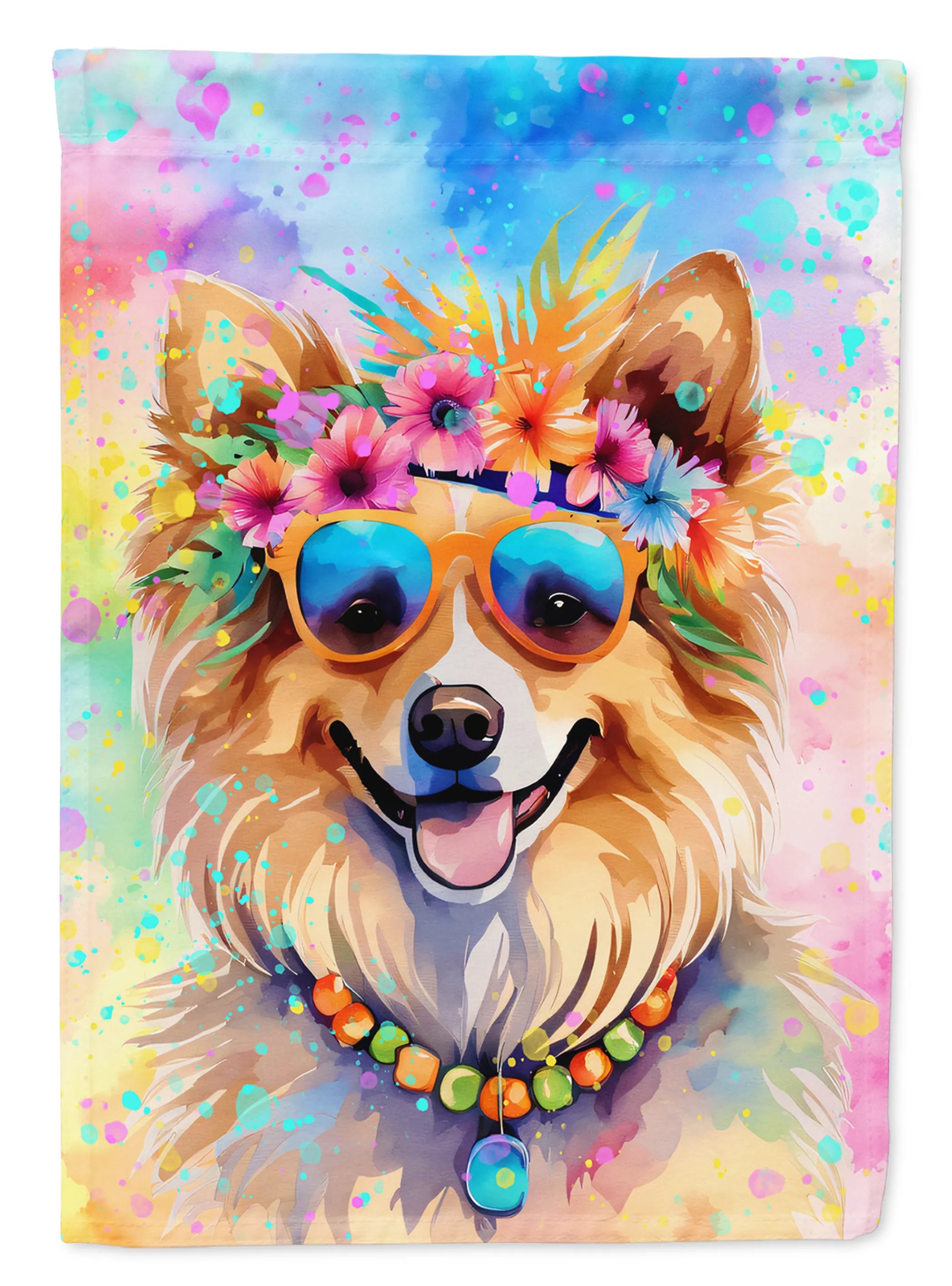 Hippie Dawg Decorative Flag - Size: GARDEN SIZE | Pack Of: 1 | Collection name: Hippie dawg