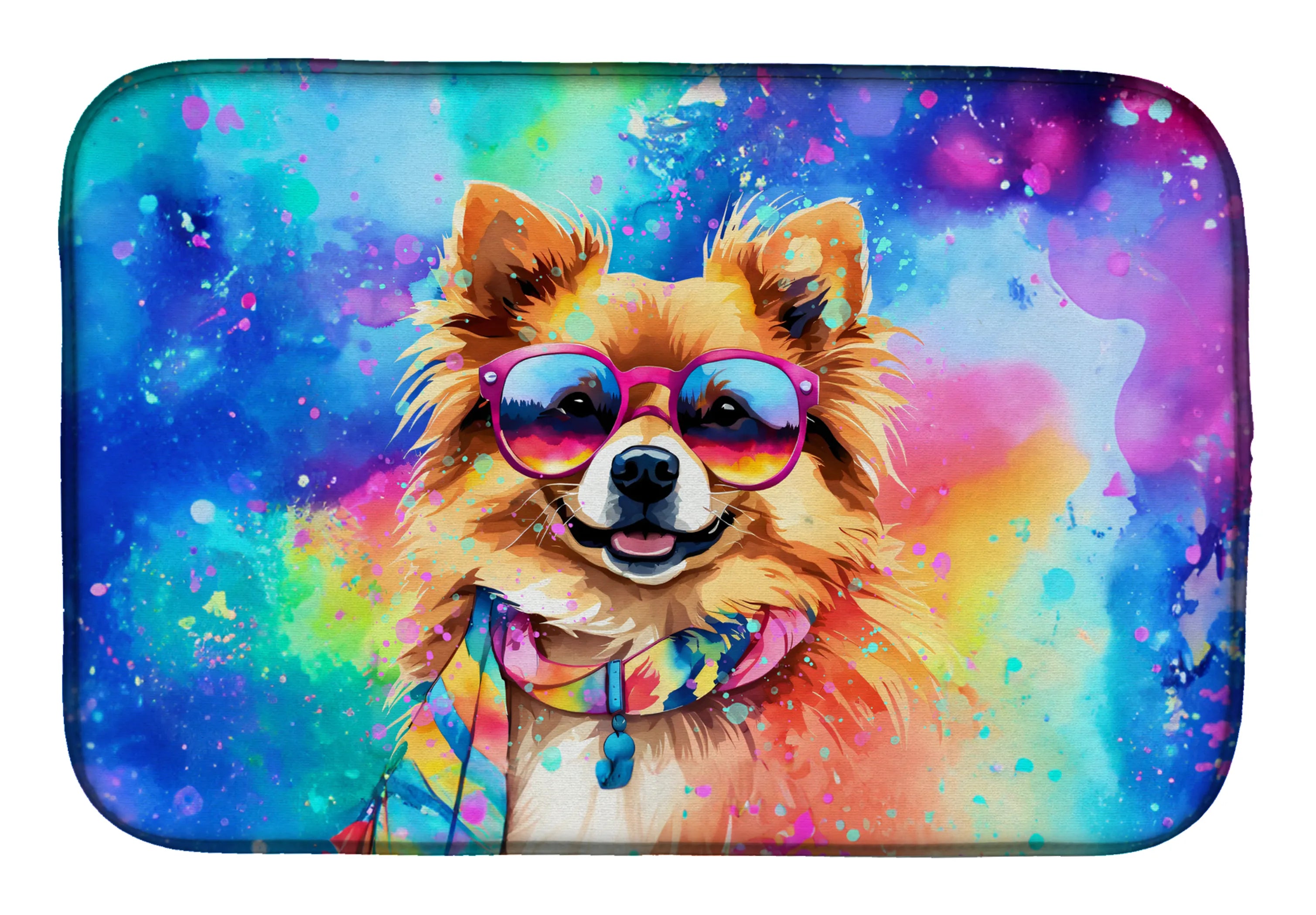 Hippie Dawg Dish Drying Mat - Size: 14  X 21" | Pack Of: 1 | Collection name: Hippie dawg