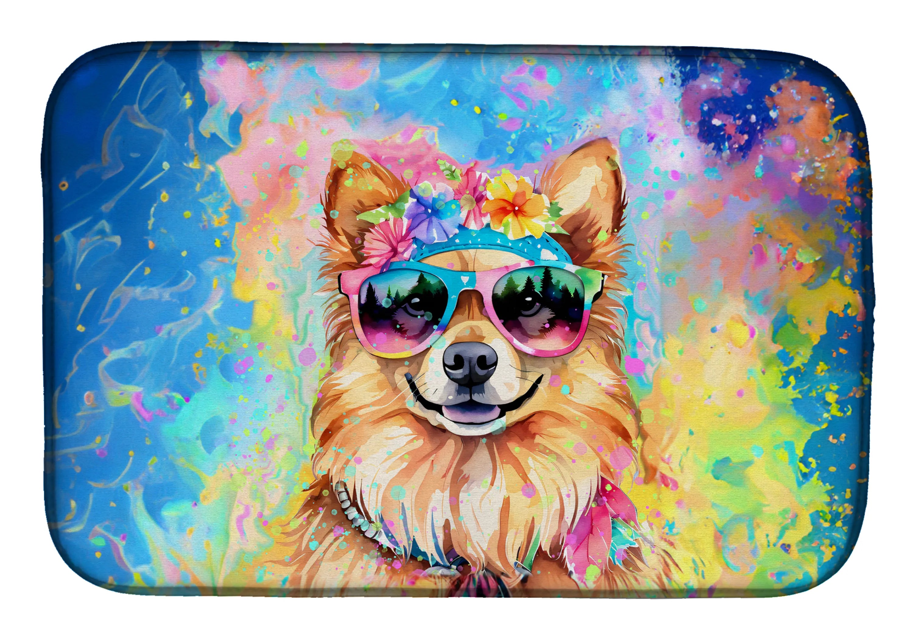 Hippie Dawg Dish Drying Mat - Size: 14  X 21" | Pack Of: 1 | Collection name: Hippie dawg