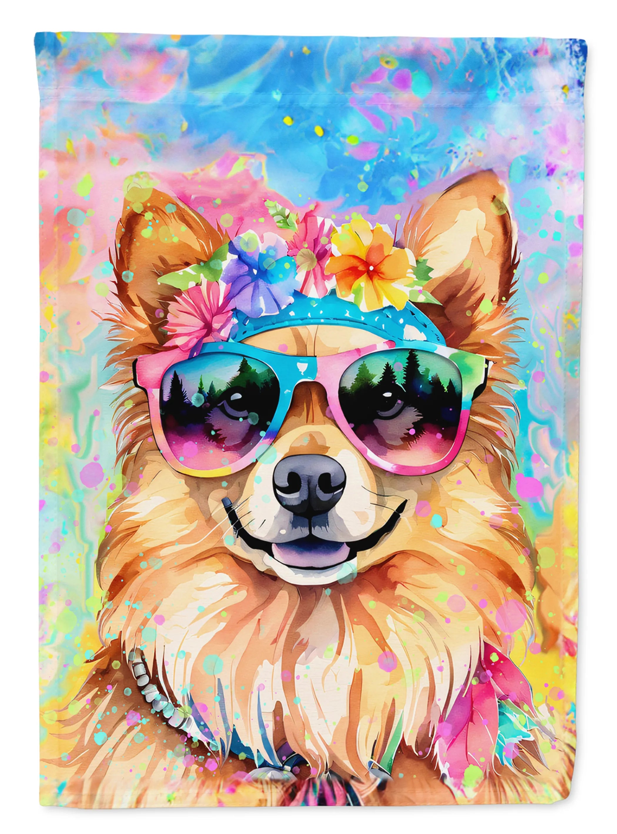 Hippie Dawg Decorative Flag - Size: GARDEN SIZE | Pack Of: 1 | Collection name: Hippie dawg