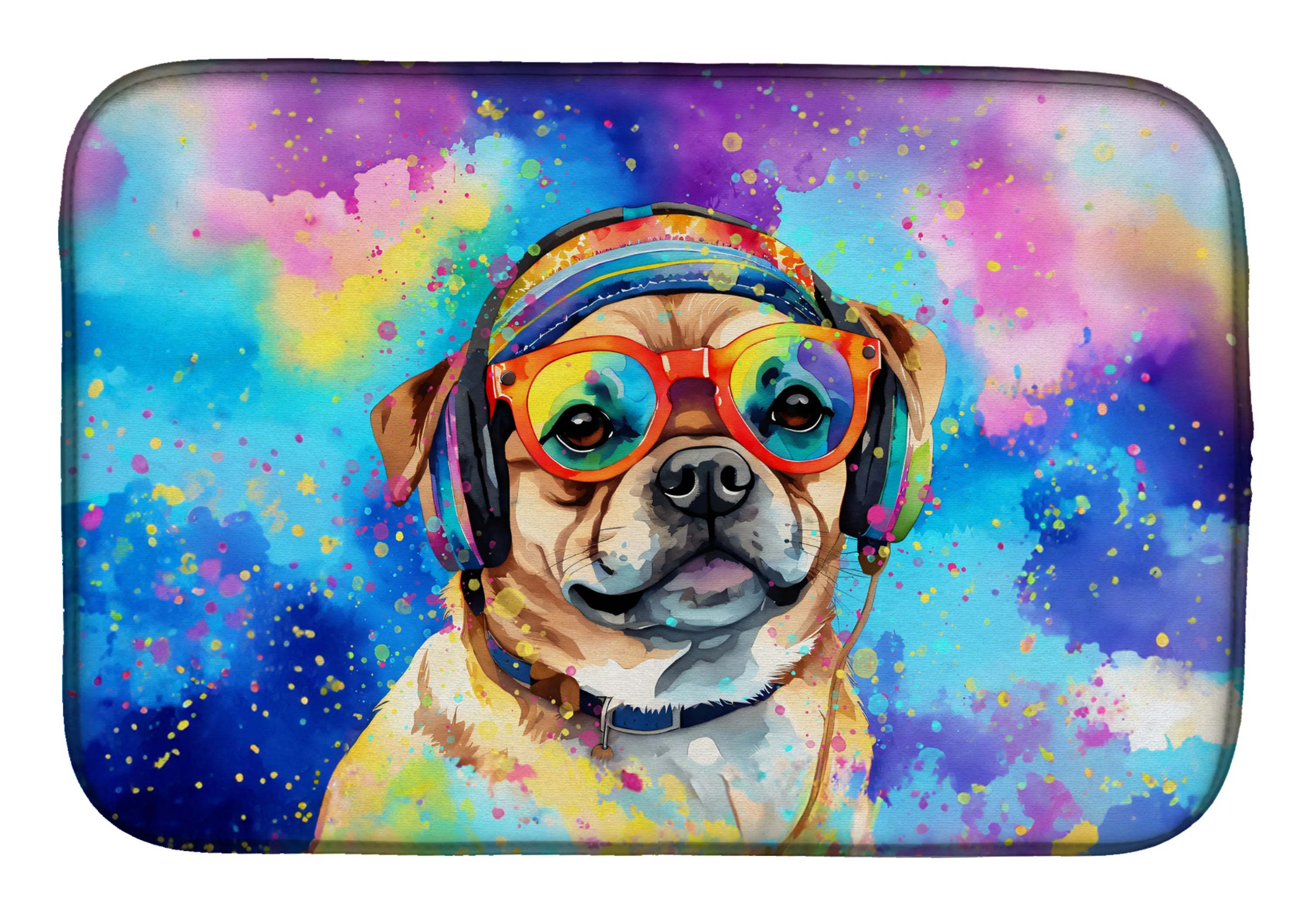 Hippie Dawg Dish Drying Mat - Size: 14  X 21" | Pack Of: 1 | Collection name: Hippie dawg