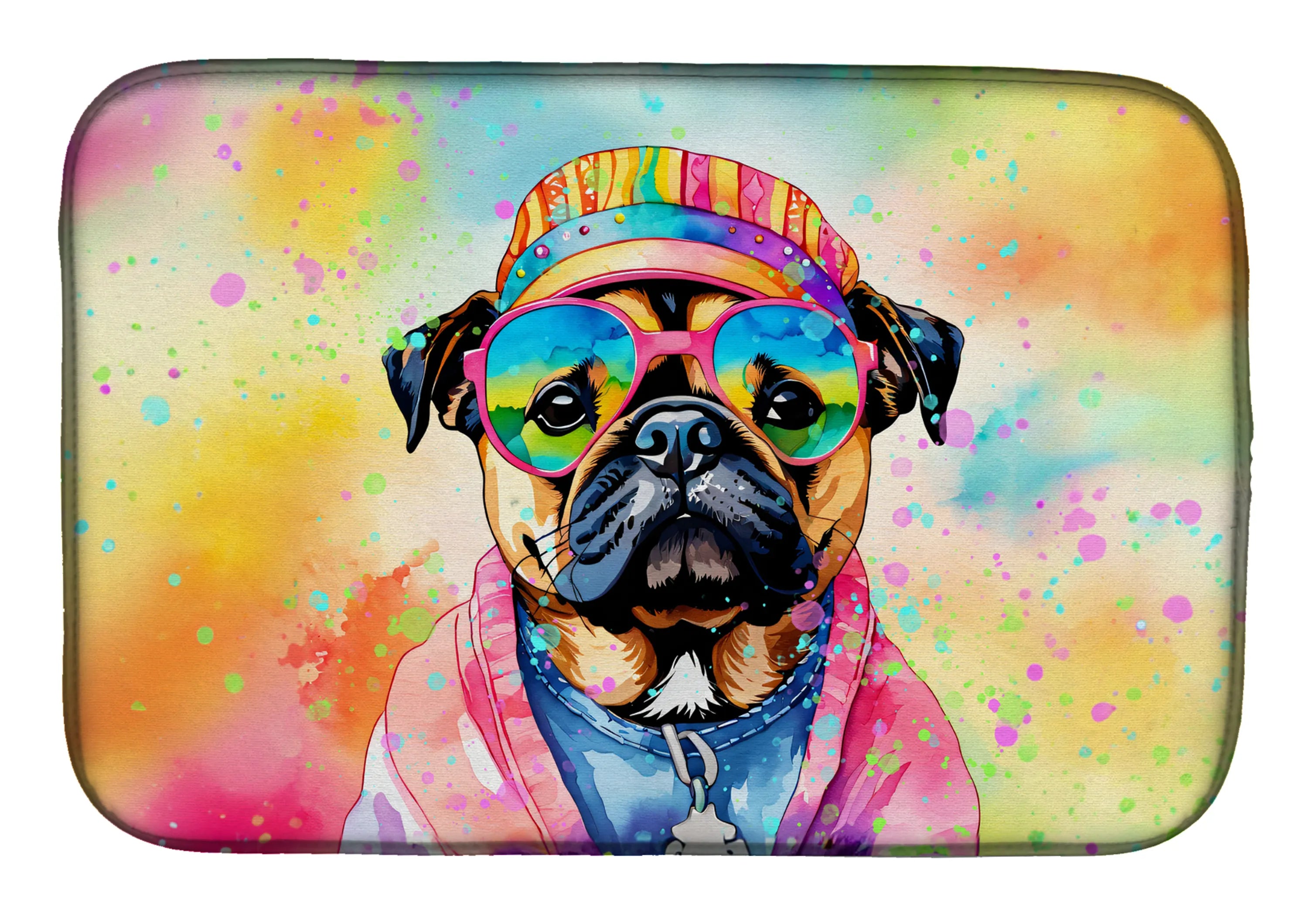 Hippie Dawg Dish Drying Mat - Size: 14  X 21" | Pack Of: 1 | Collection name: Hippie dawg