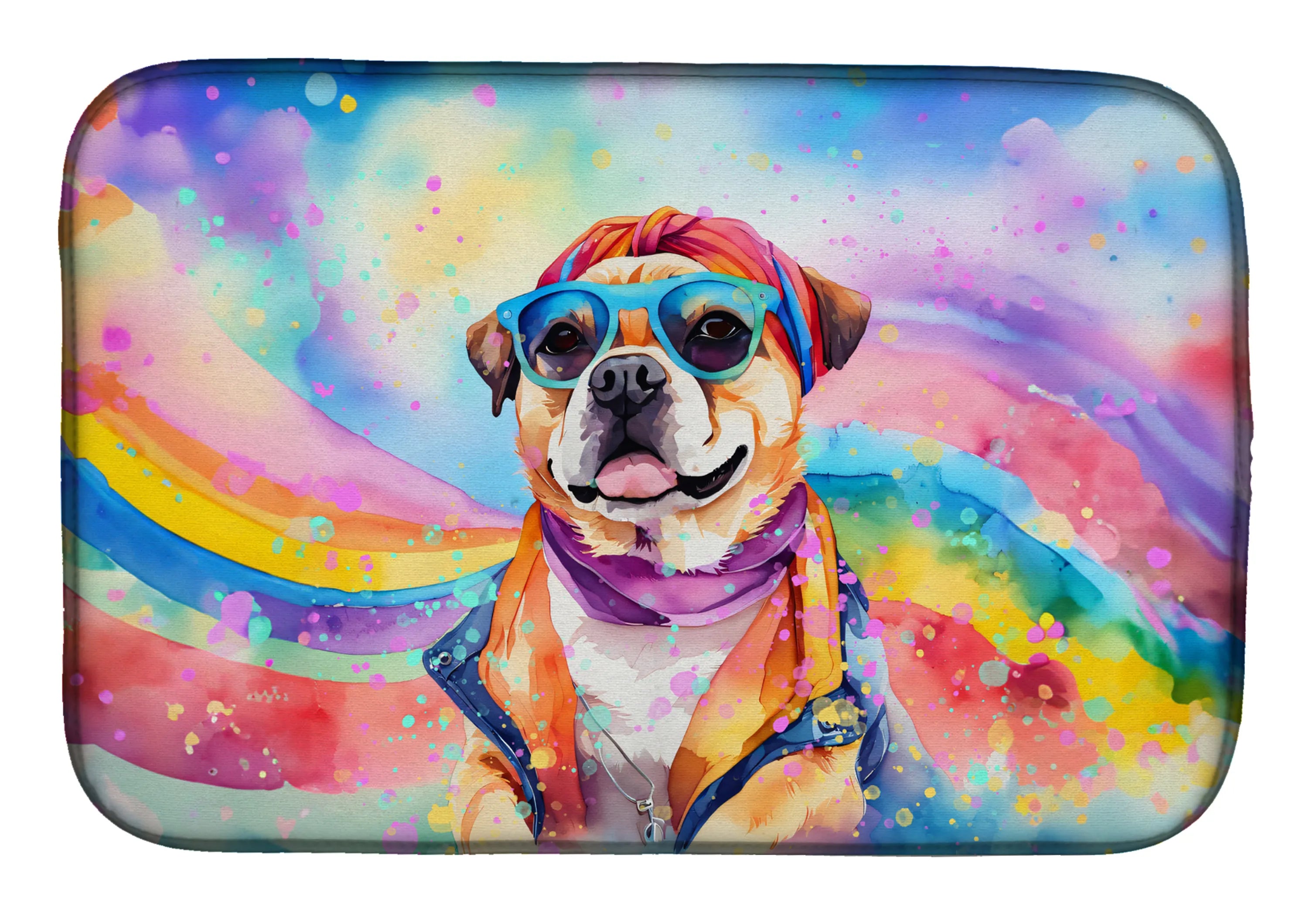 Hippie Dawg Dish Drying Mat - Size: 14  X 21" | Pack Of: 1 | Collection name: Hippie dawg