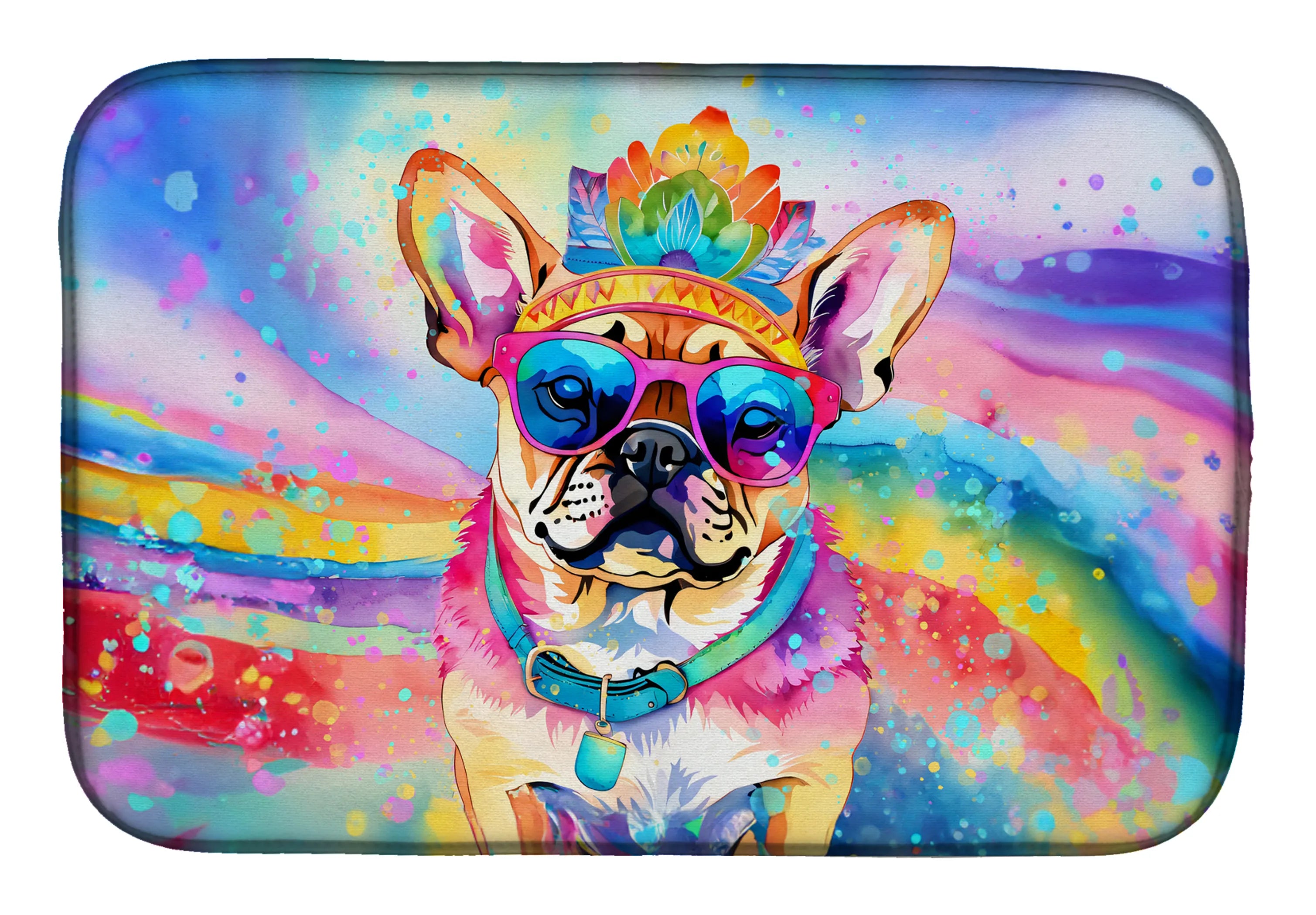 Hippie Dawg Dish Drying Mat - Size: 14  X 21" | Pack Of: 1 | Collection name: Hippie dawg