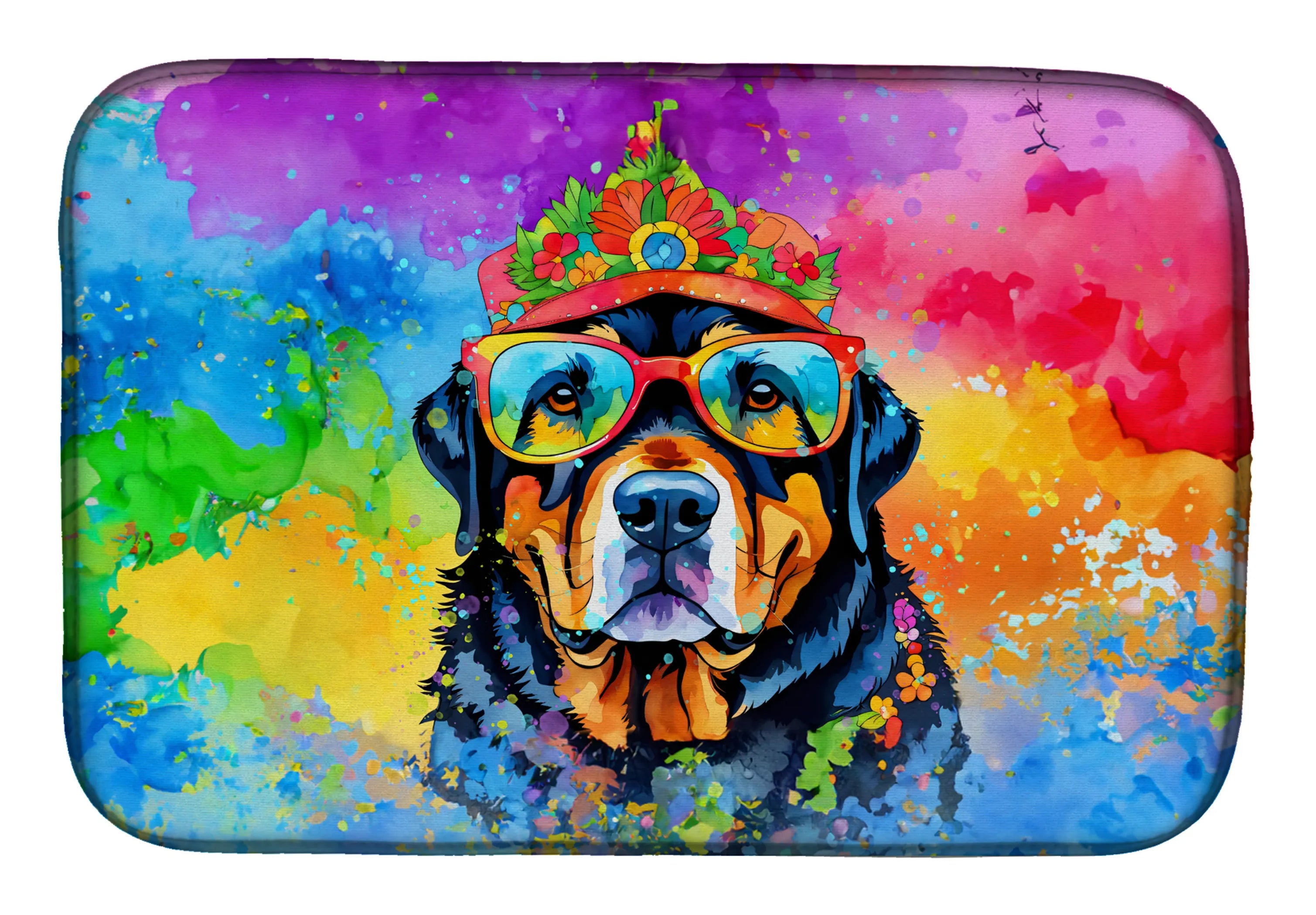Hippie Dawg Dish Drying Mat - Size: 14  X 21" | Pack Of: 1 | Collection name: Hippie dawg