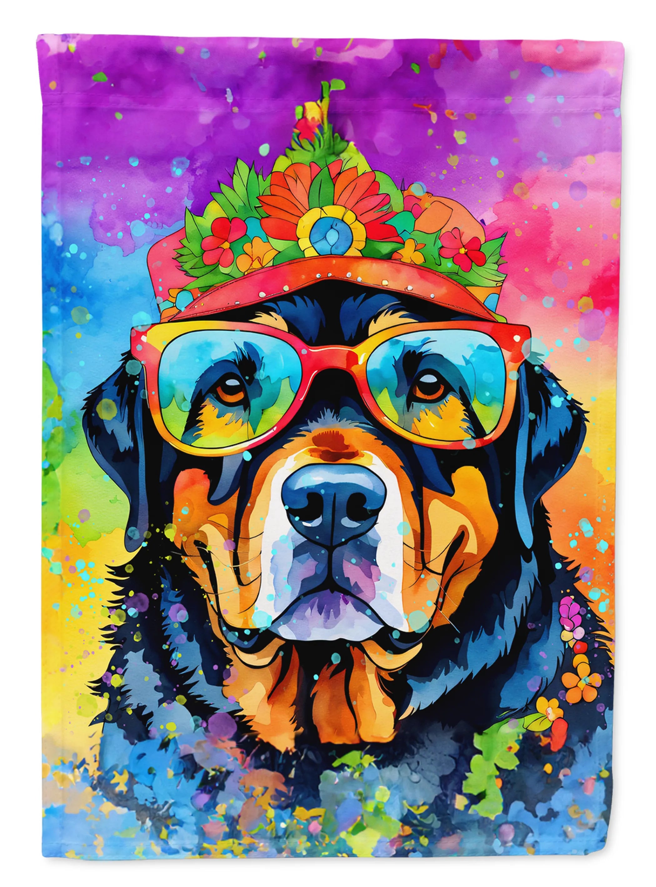 Hippie Dawg Decorative Flag - Size: GARDEN SIZE | Pack Of: 1 | Collection name: Hippie dawg