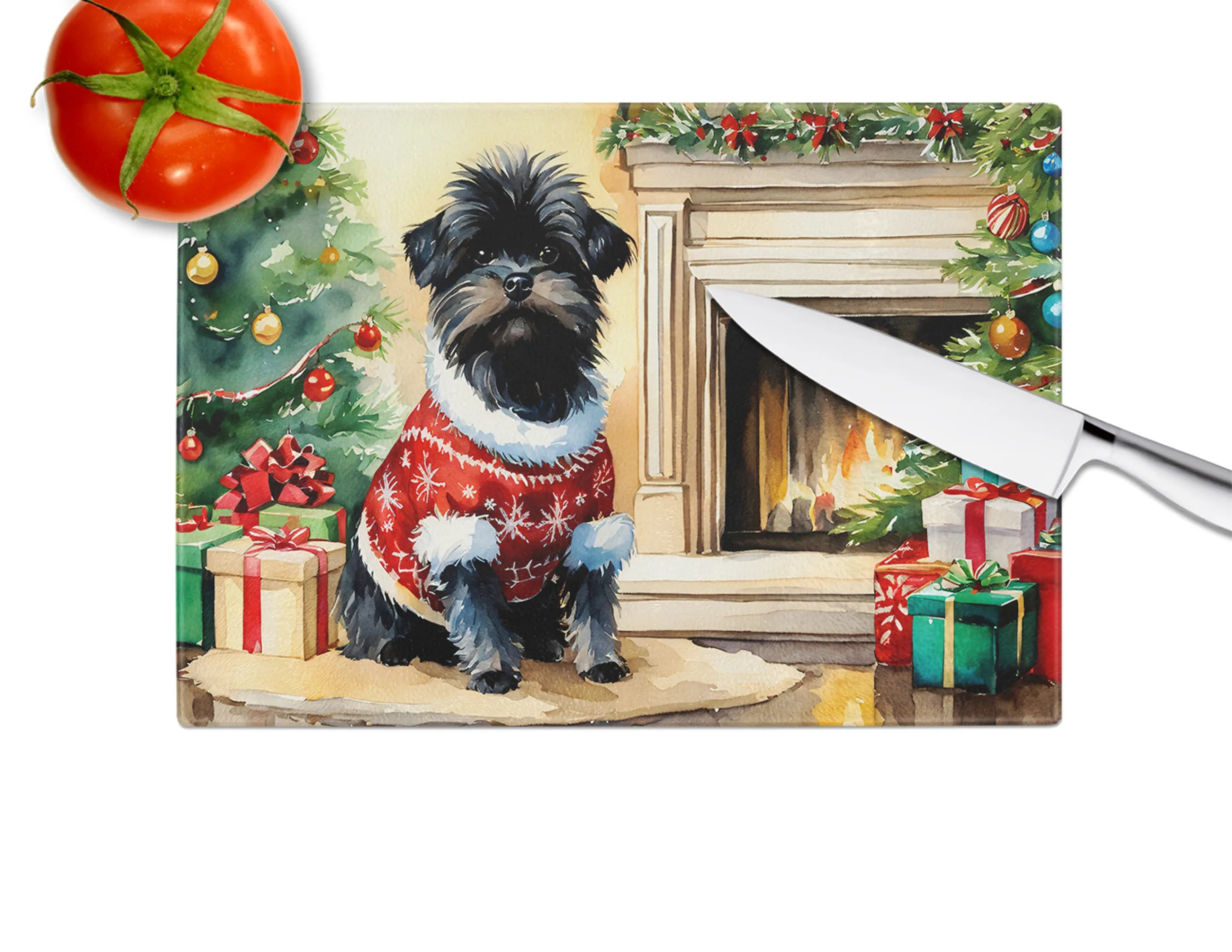 Cozy Christmas Glass Cutting Board - Size: LARGE | Pack Of: 1 | Collection name: Cozy christmas