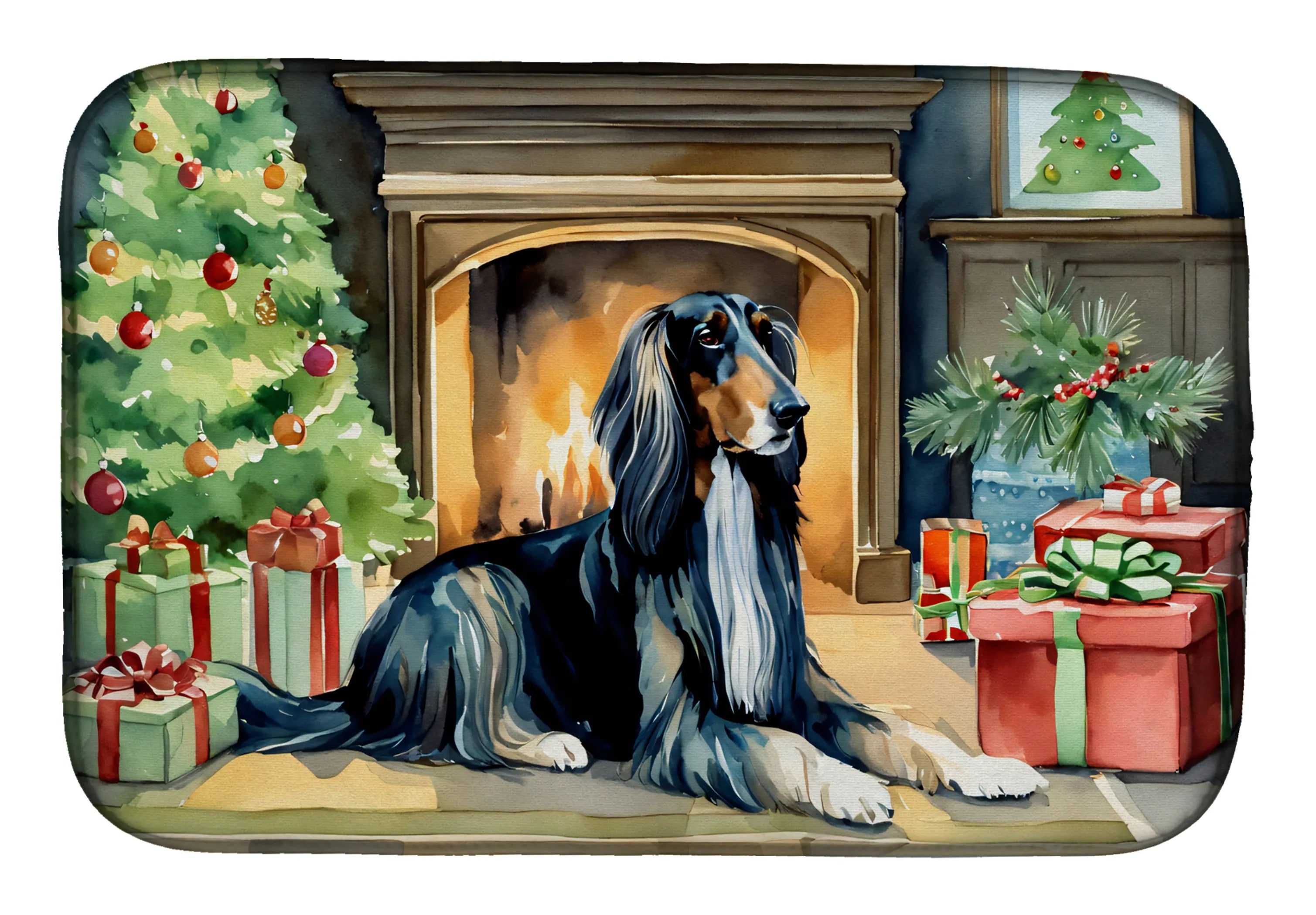 Cozy Christmas Dish Drying Mat - Size: 14  X 21" | Pack Of: 1 | Collection name: Cozy christmas