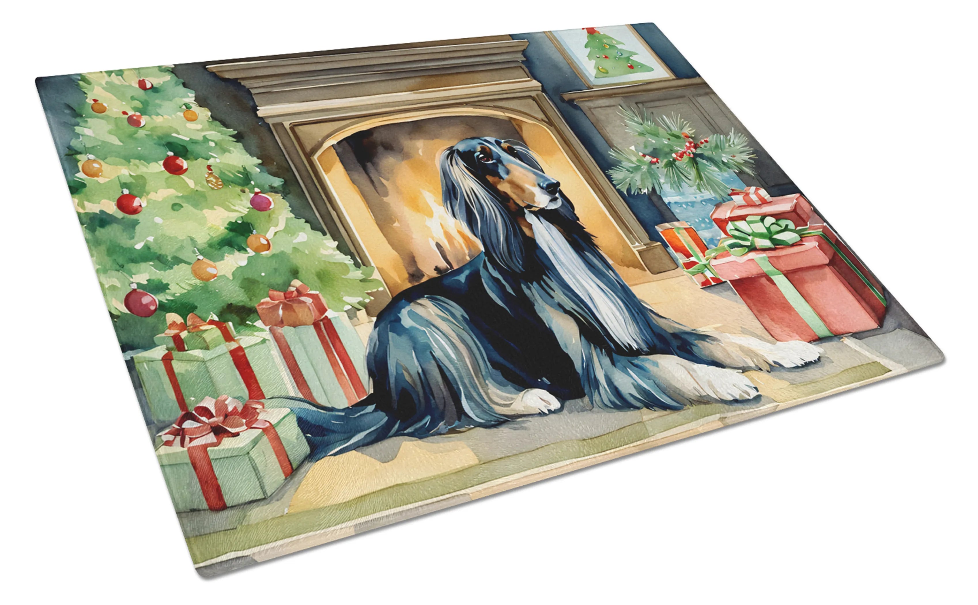Cozy Christmas Glass Cutting Board - Size: LARGE | Pack Of: 1 | Collection name: Cozy christmas