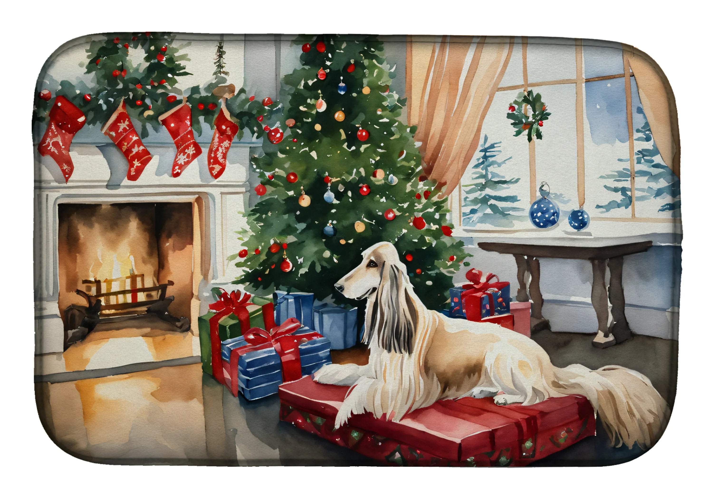 Cozy Christmas Dish Drying Mat - Size: 14  X 21" | Pack Of: 1 | Collection name: Cozy christmas