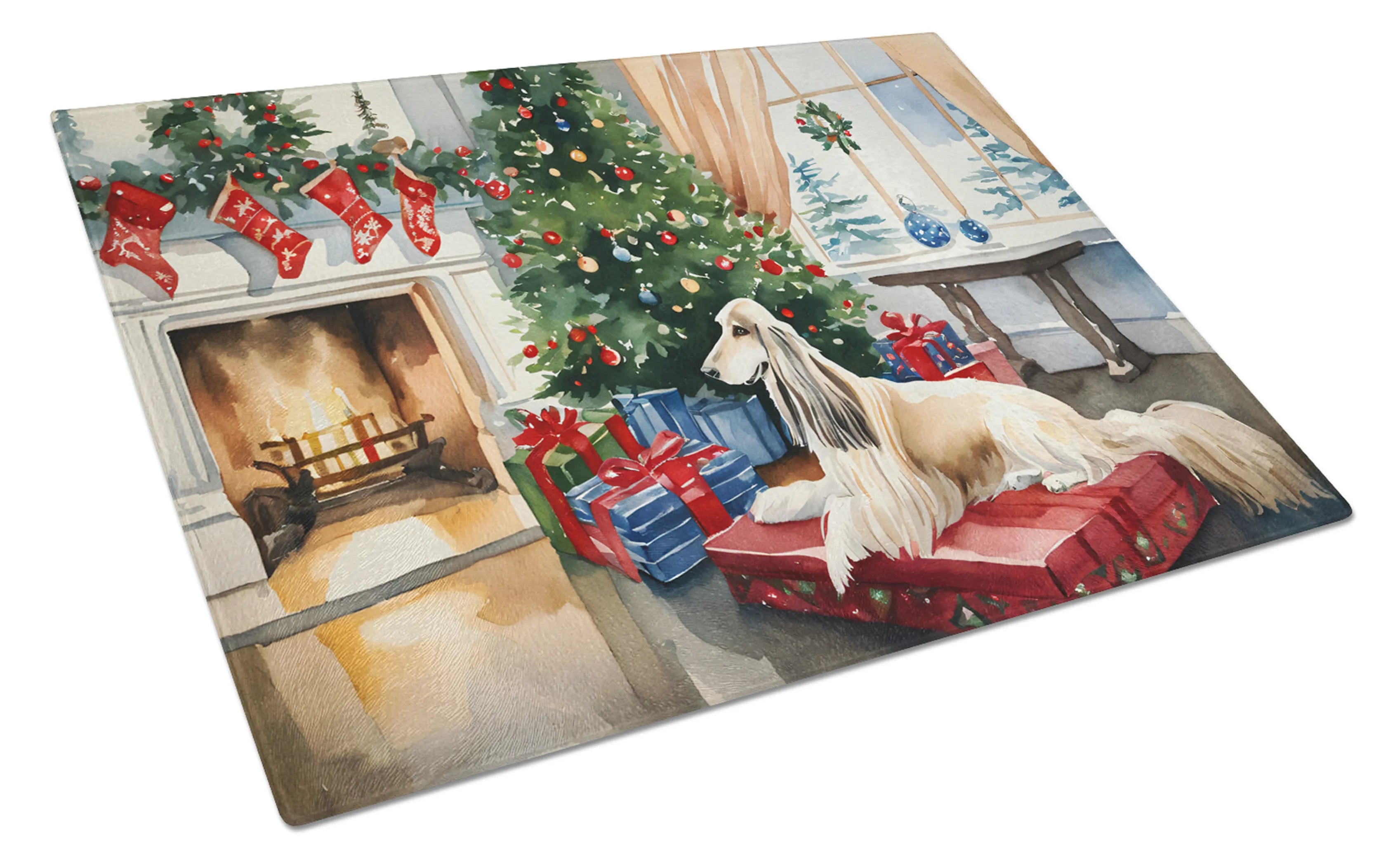 Cozy Christmas Glass Cutting Board - Size: LARGE | Pack Of: 1 | Collection name: Cozy christmas
