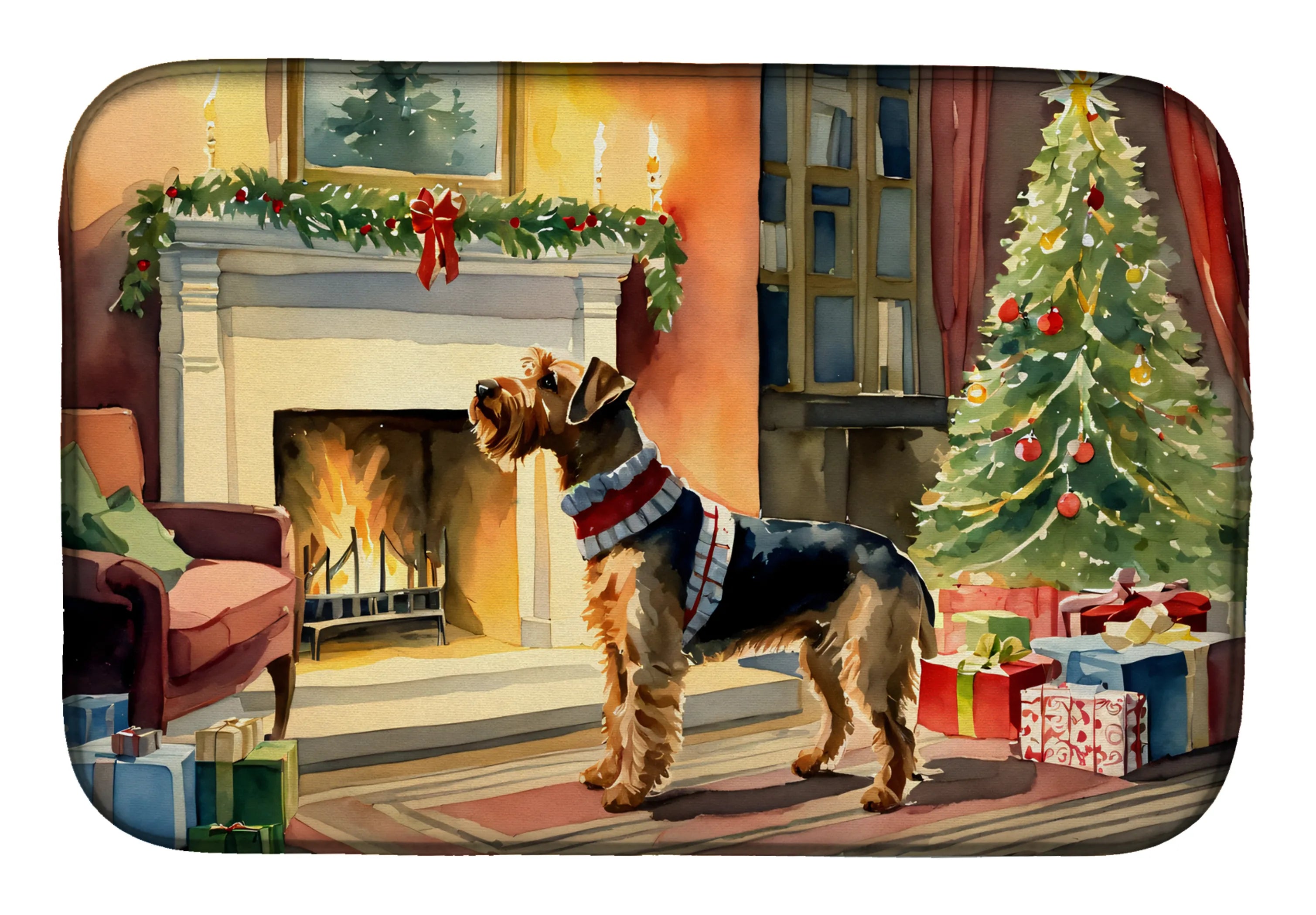 Cozy Christmas Dish Drying Mat - Size: 14  X 21" | Pack Of: 1 | Collection name: Cozy christmas