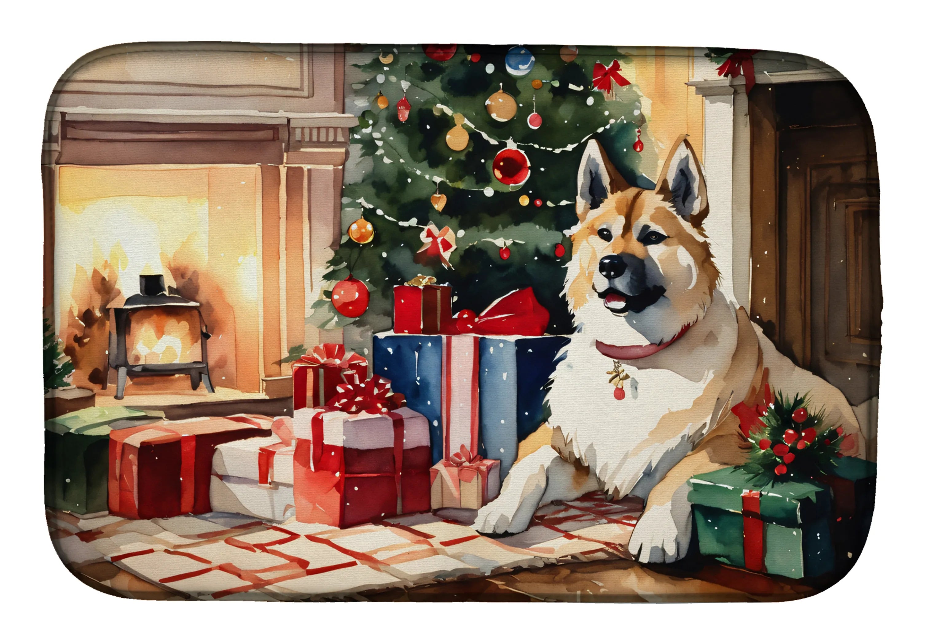 Cozy Christmas Dish Drying Mat - Size: 14  X 21" | Pack Of: 1 | Collection name: Cozy christmas