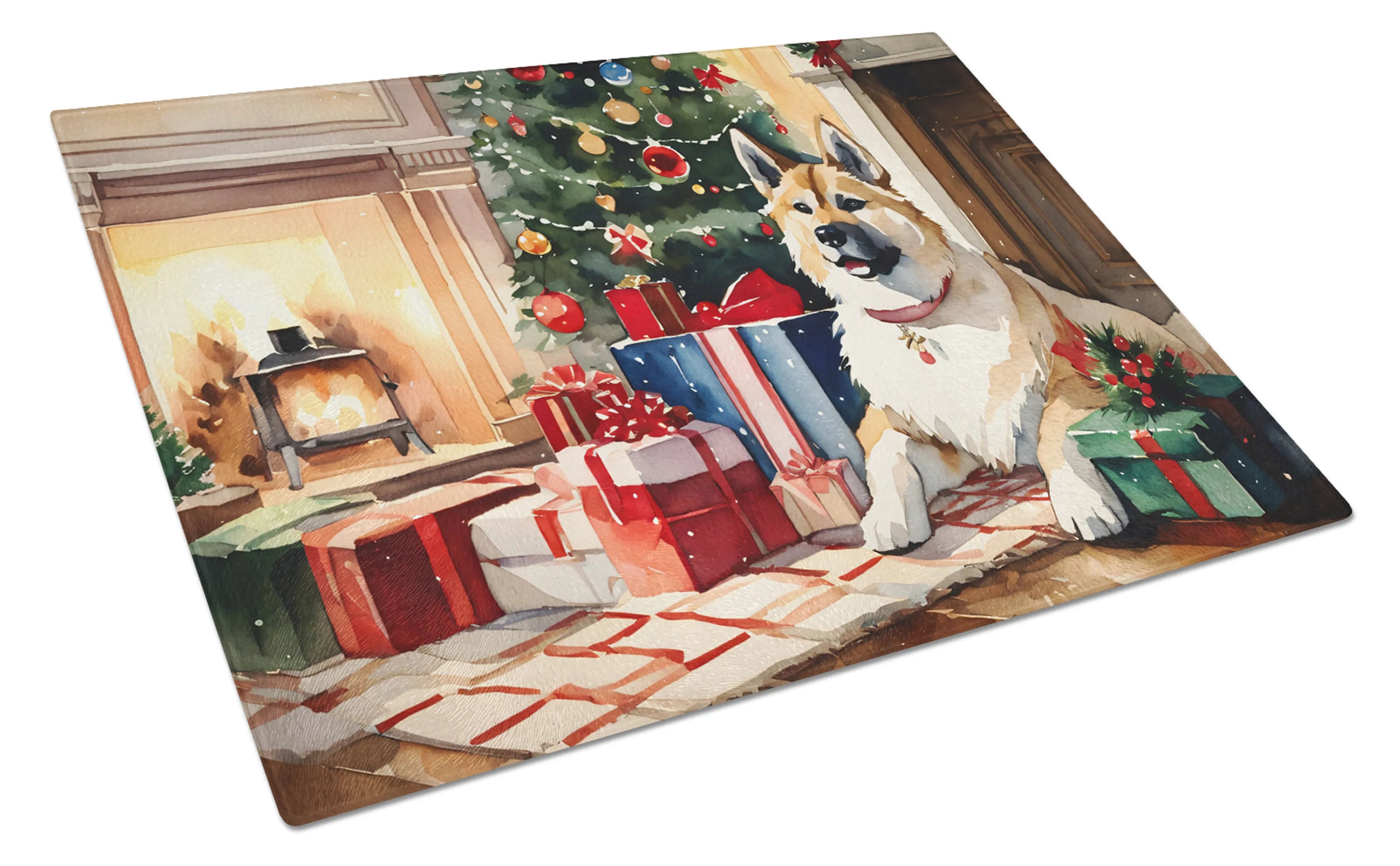 Cozy Christmas Glass Cutting Board - Size: LARGE | Pack Of: 1 | Collection name: Cozy christmas