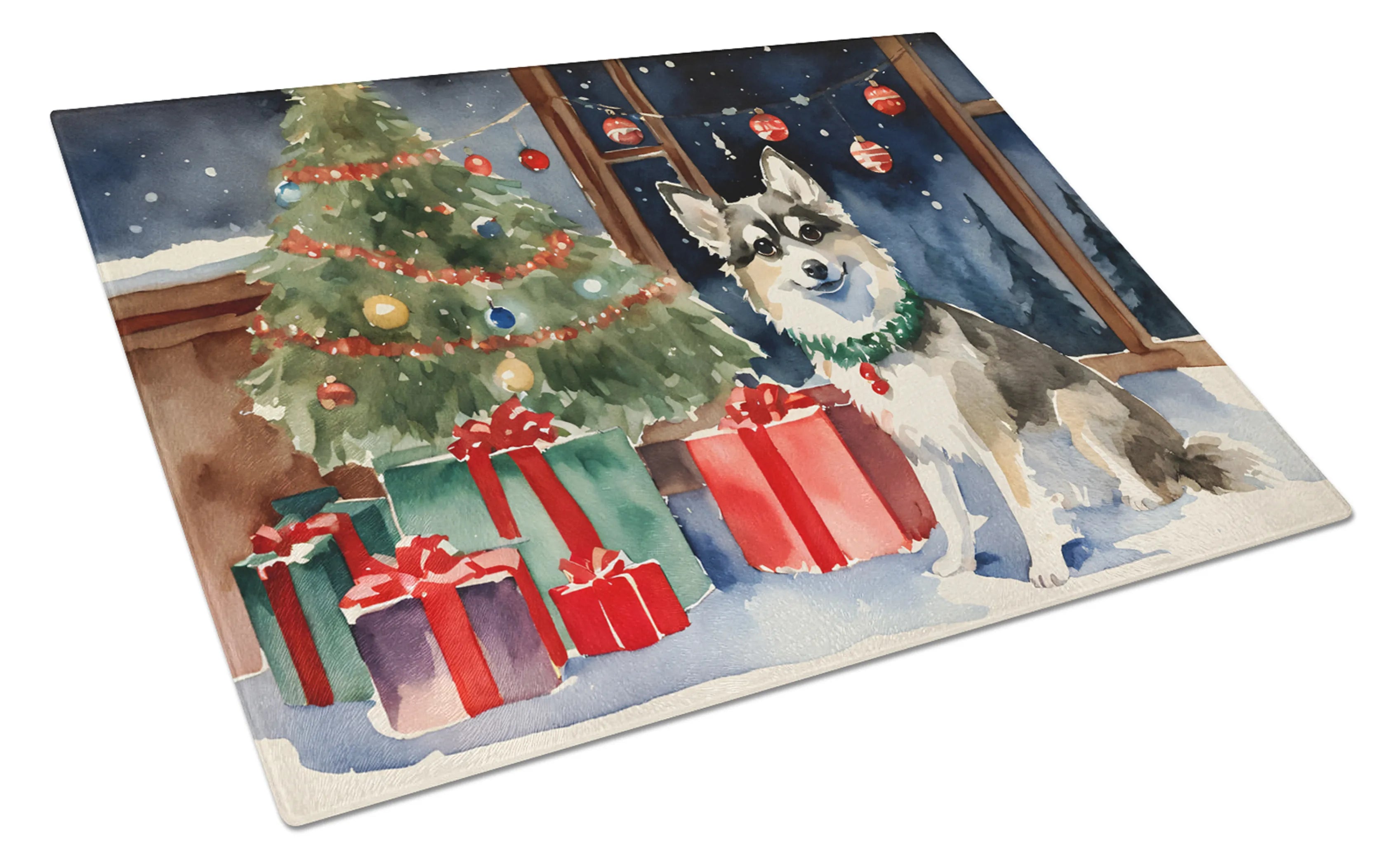 Cozy Christmas Glass Cutting Board - Size: LARGE | Pack Of: 1 | Collection name: Cozy christmas