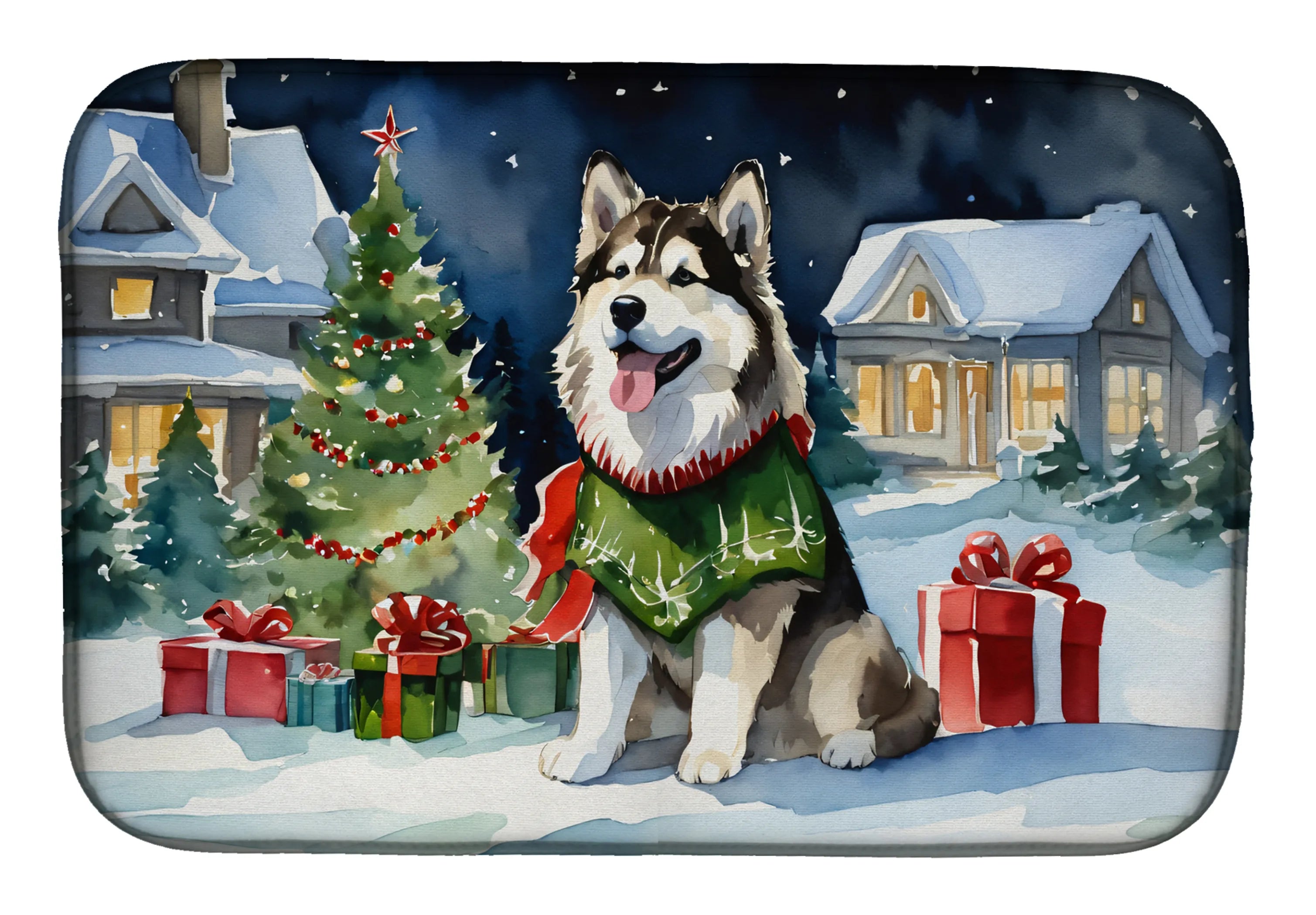 Cozy Christmas Dish Drying Mat - Size: 14  X 21" | Pack Of: 1 | Collection name: Cozy christmas