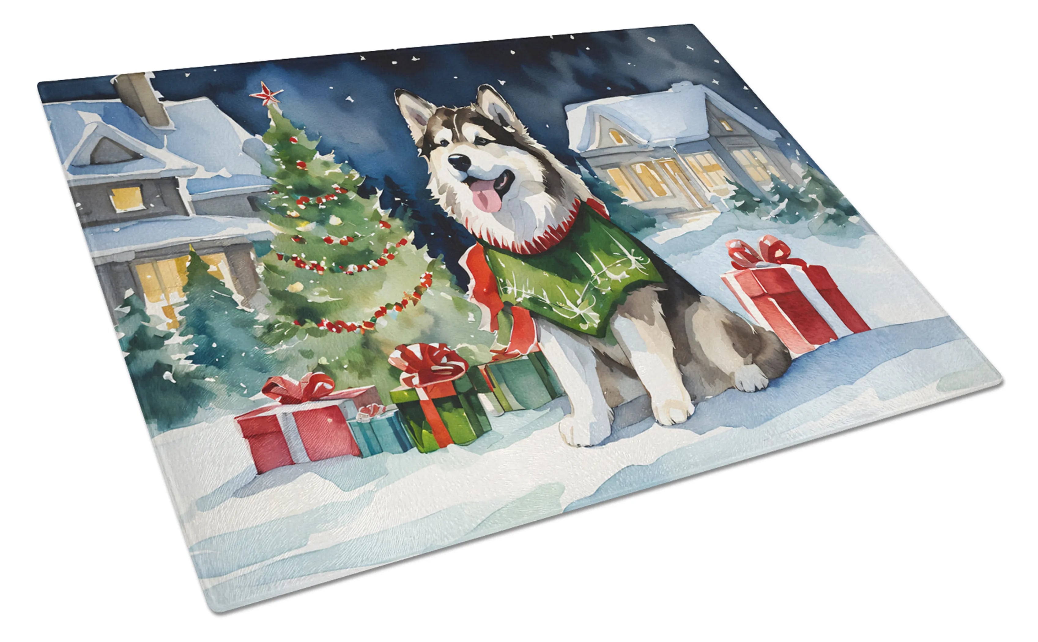 Cozy Christmas Glass Cutting Board - Size: LARGE | Pack Of: 1 | Collection name: Cozy christmas