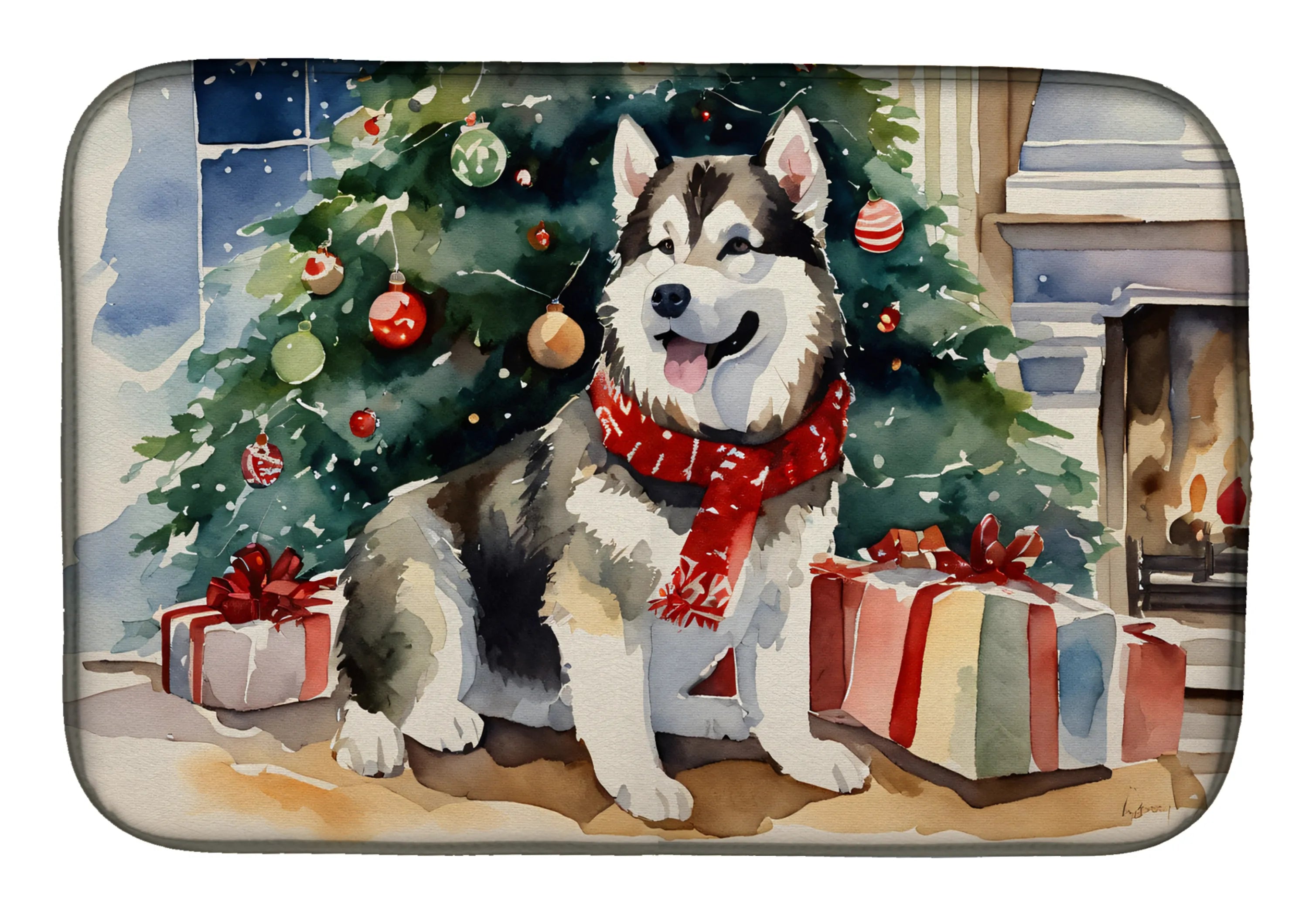 Cozy Christmas Dish Drying Mat - Size: 14  X 21" | Pack Of: 1 | Collection name: Cozy christmas