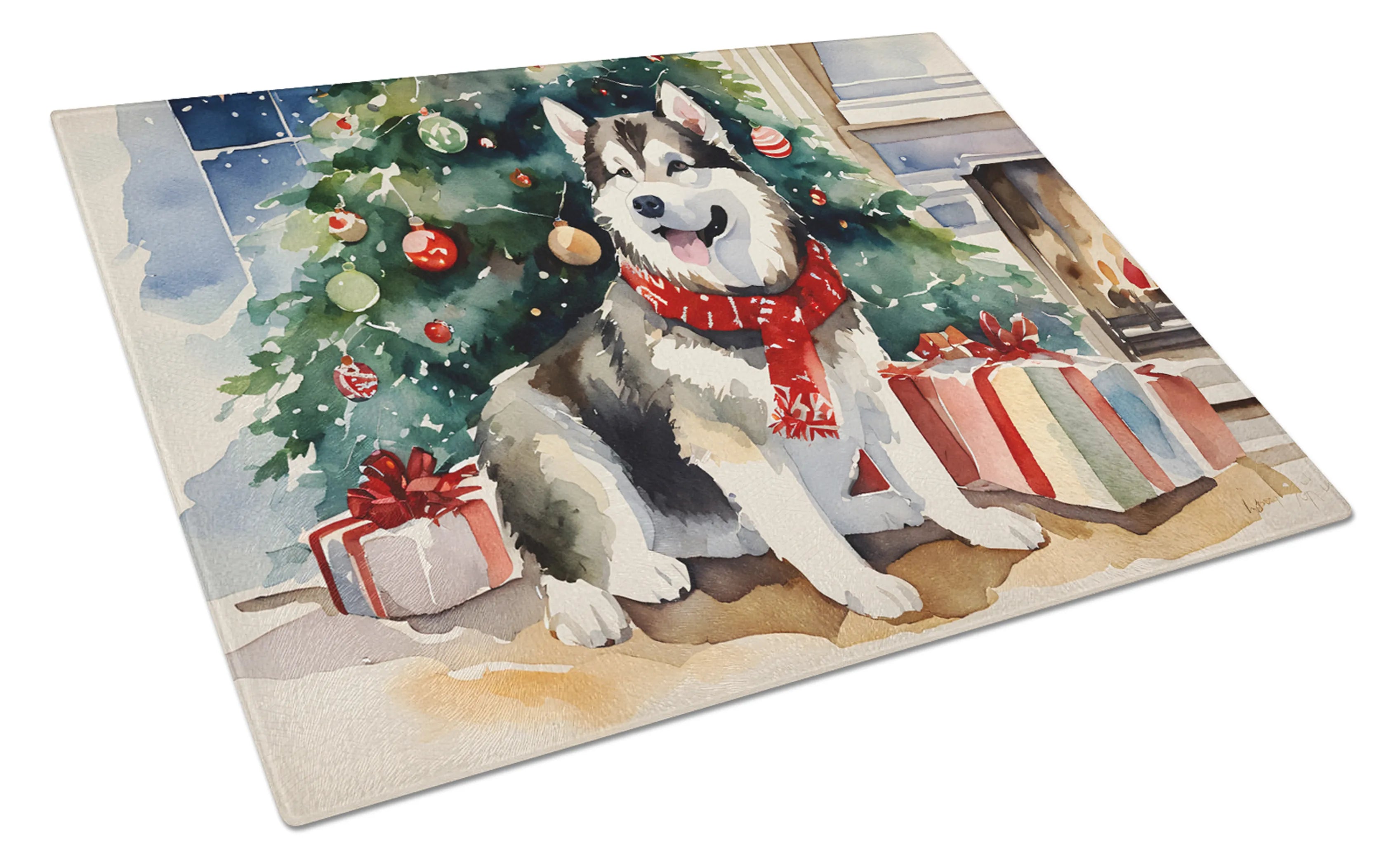 Cozy Christmas Glass Cutting Board - Size: LARGE | Pack Of: 1 | Collection name: Cozy christmas