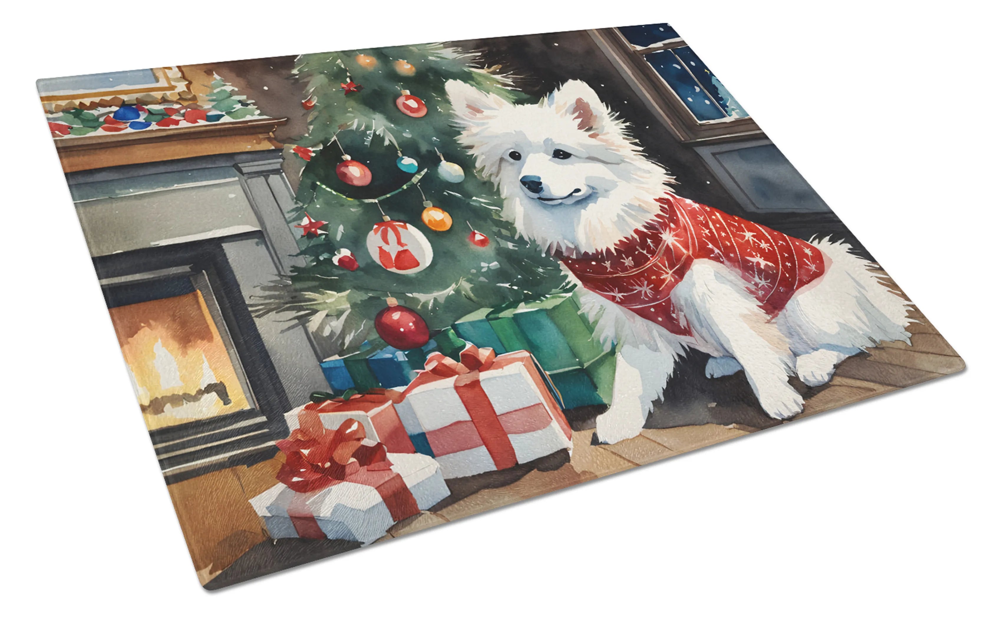 Cozy Christmas Glass Cutting Board - Size: LARGE | Pack Of: 1 | Collection name: Cozy christmas