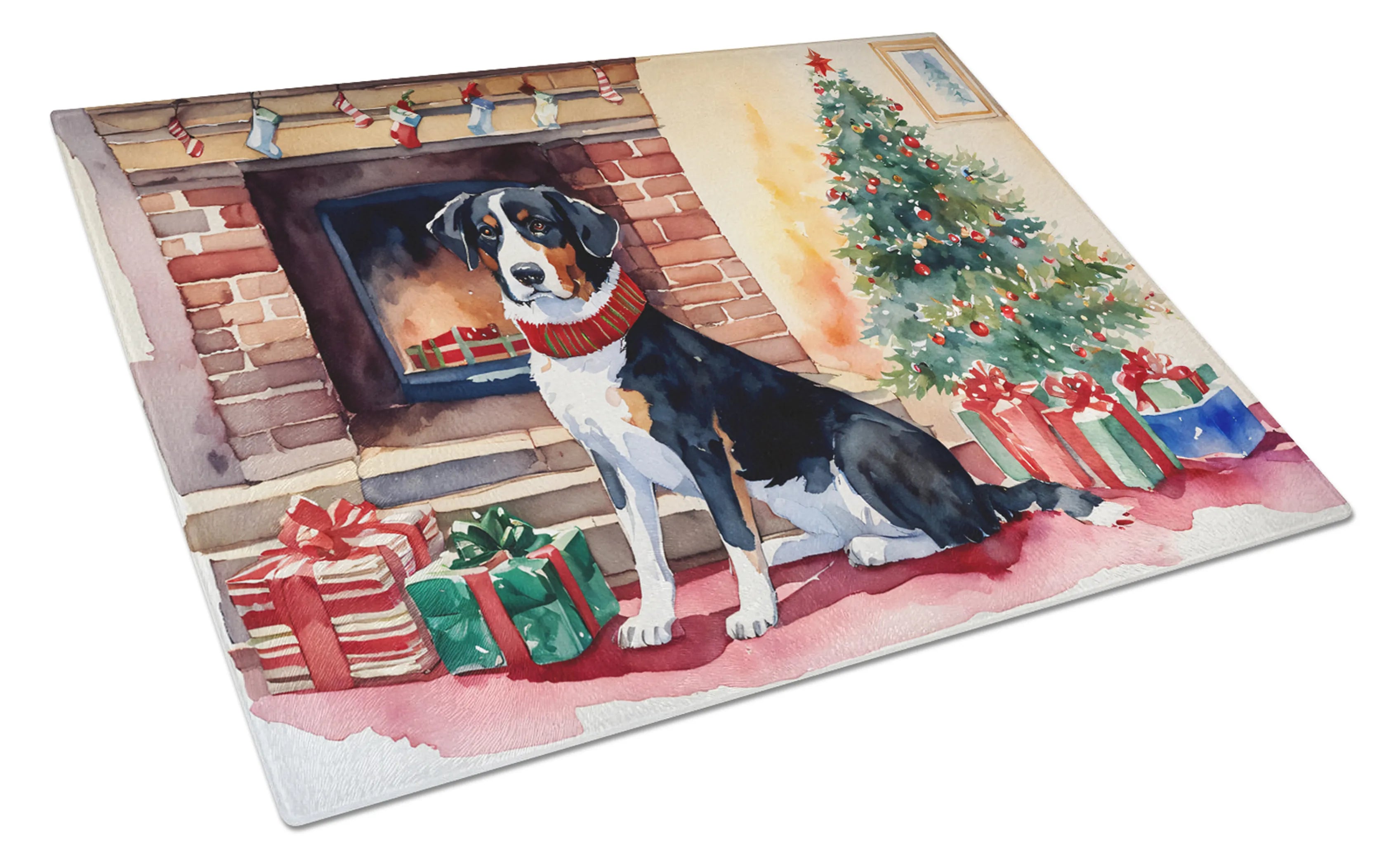 Cozy Christmas Glass Cutting Board - Size: LARGE | Pack Of: 1 | Collection name: Cozy christmas