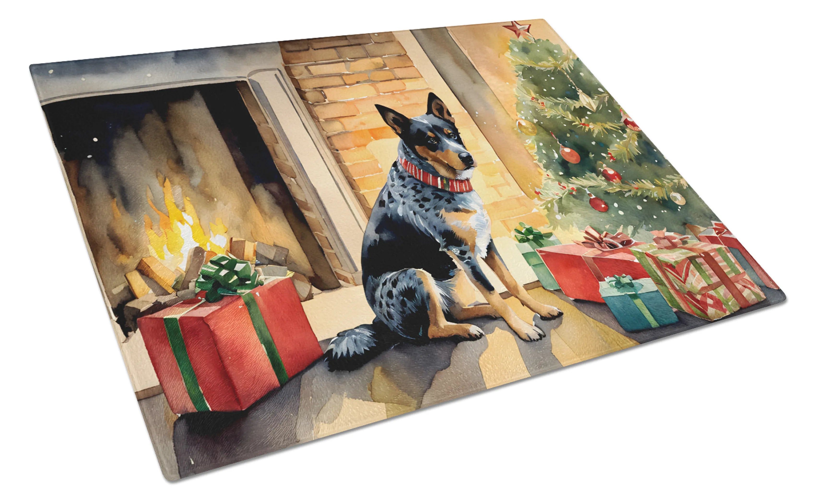 Cozy Christmas Glass Cutting Board - Size: LARGE | Pack Of: 1 | Collection name: Cozy christmas