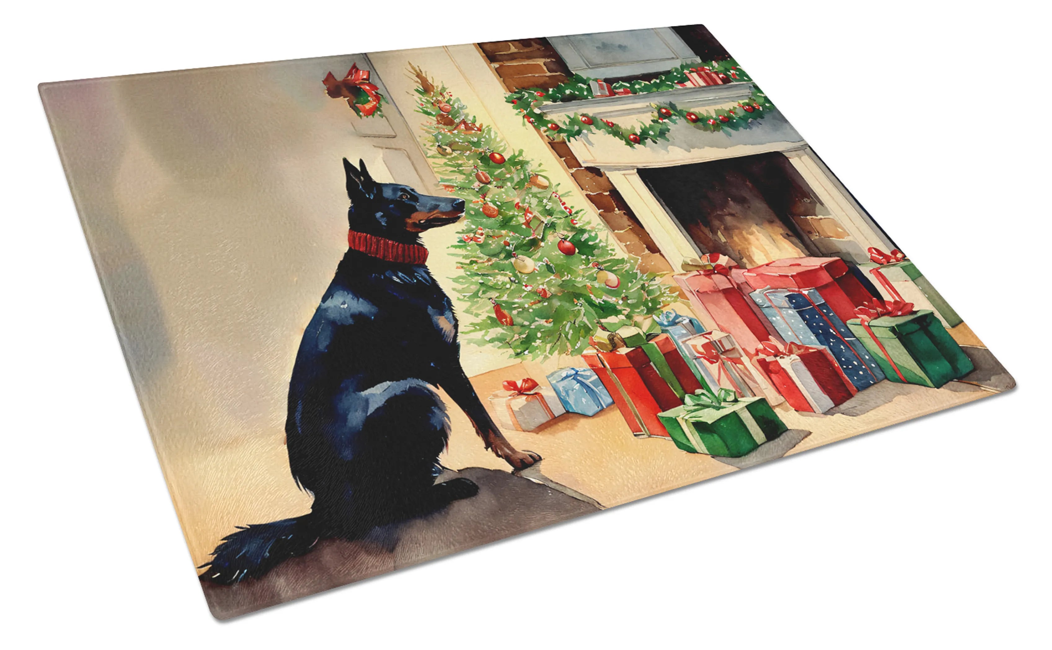 Cozy Christmas Glass Cutting Board - Size: LARGE | Pack Of: 1 | Collection name: Cozy christmas